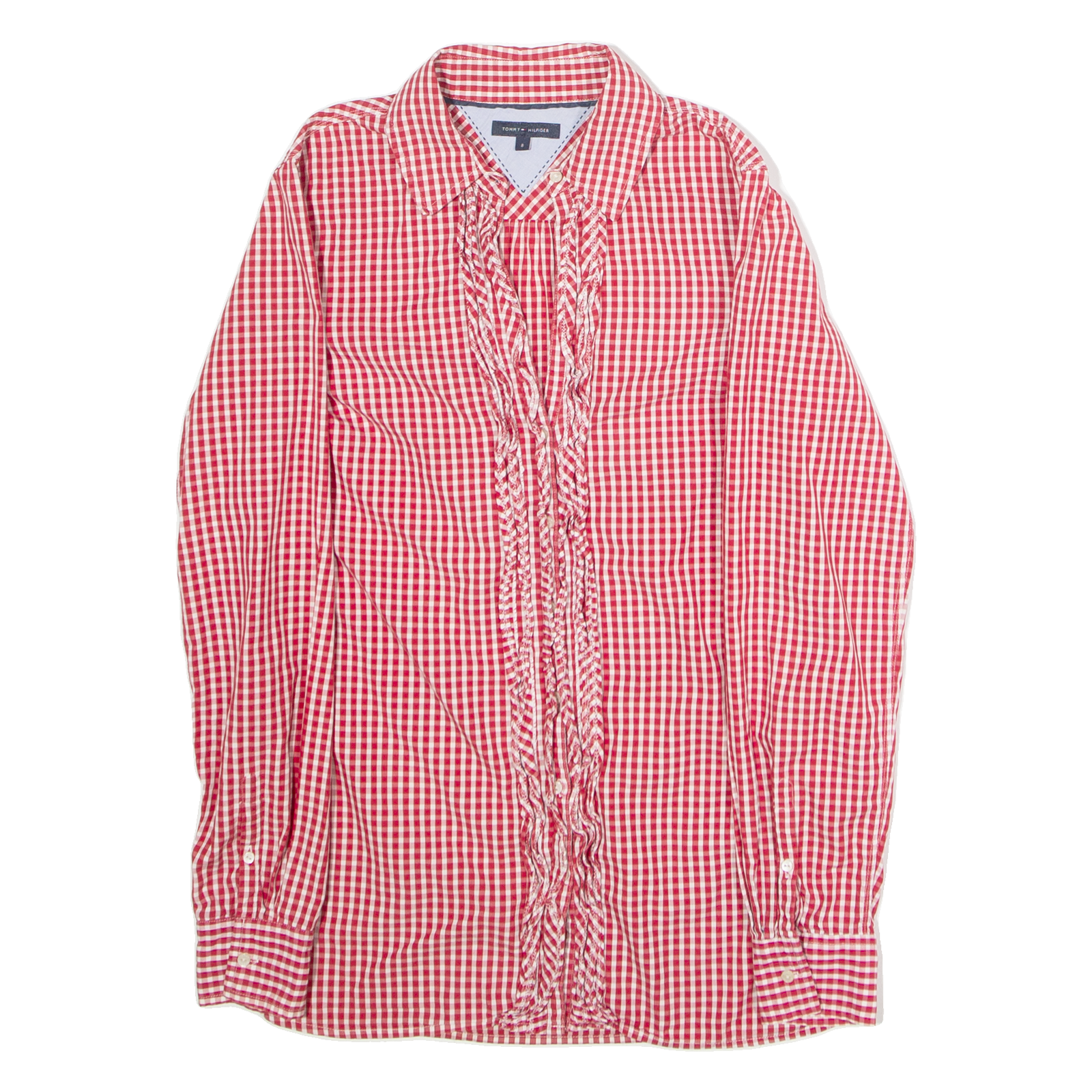 TOMMY HILFIGER Womens Shirt Red Gingham Long Sleeve UK 12 Refurbished - N/A refurbished available on Cerqular