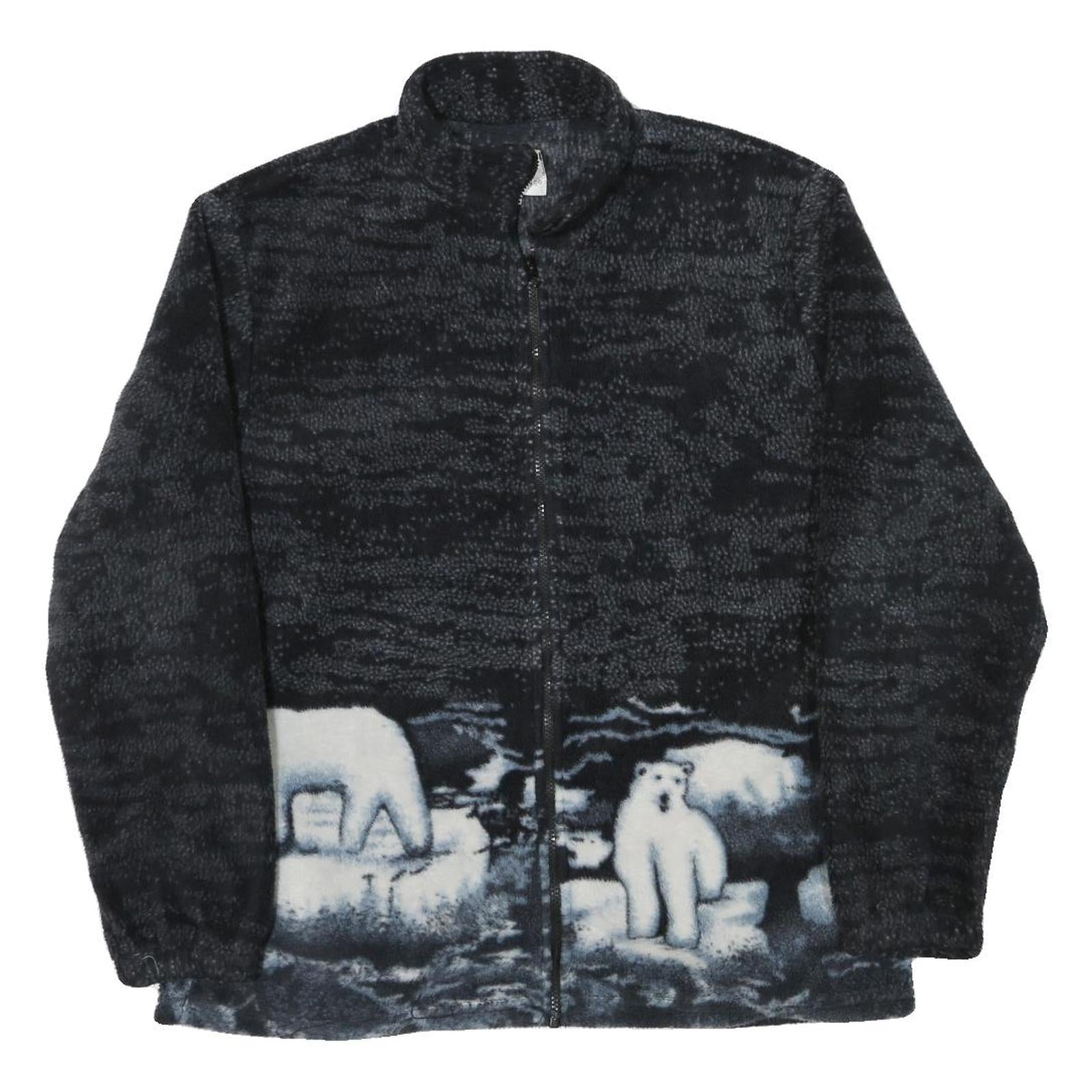 Buy Womens Black Polar Bear Print Polyester Blend Jacket L Zip Fleece Winter Refurbished - $42.89 Womens Black Polar Bear Print Polyester Blend Jacket L Zip Fleece Winter Refurbished - N/A refurbished available on Cerqular