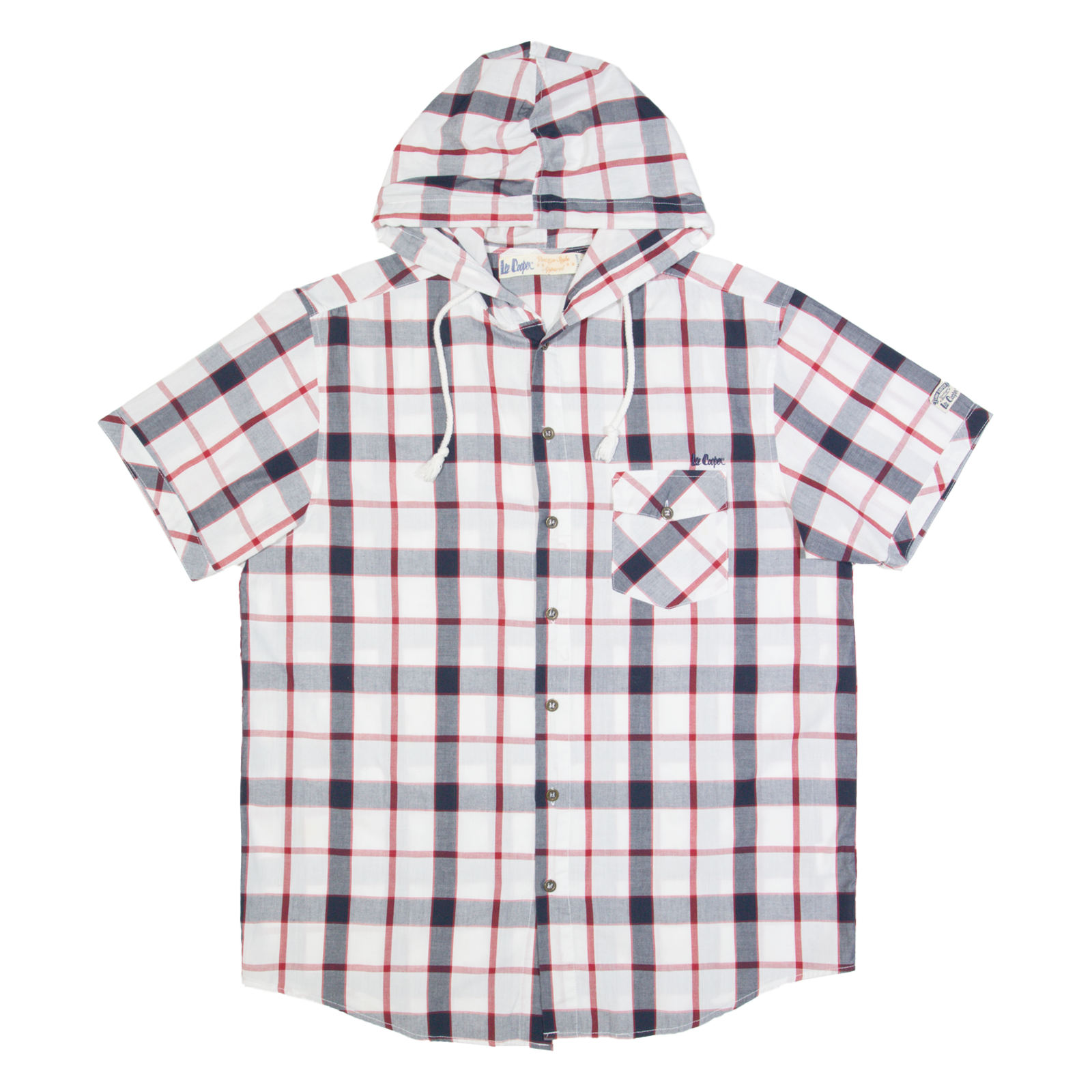 LEE COOPER Check Lightweight Mens White Hoodie XL Refurbished - N/A refurbished available on Cerqular