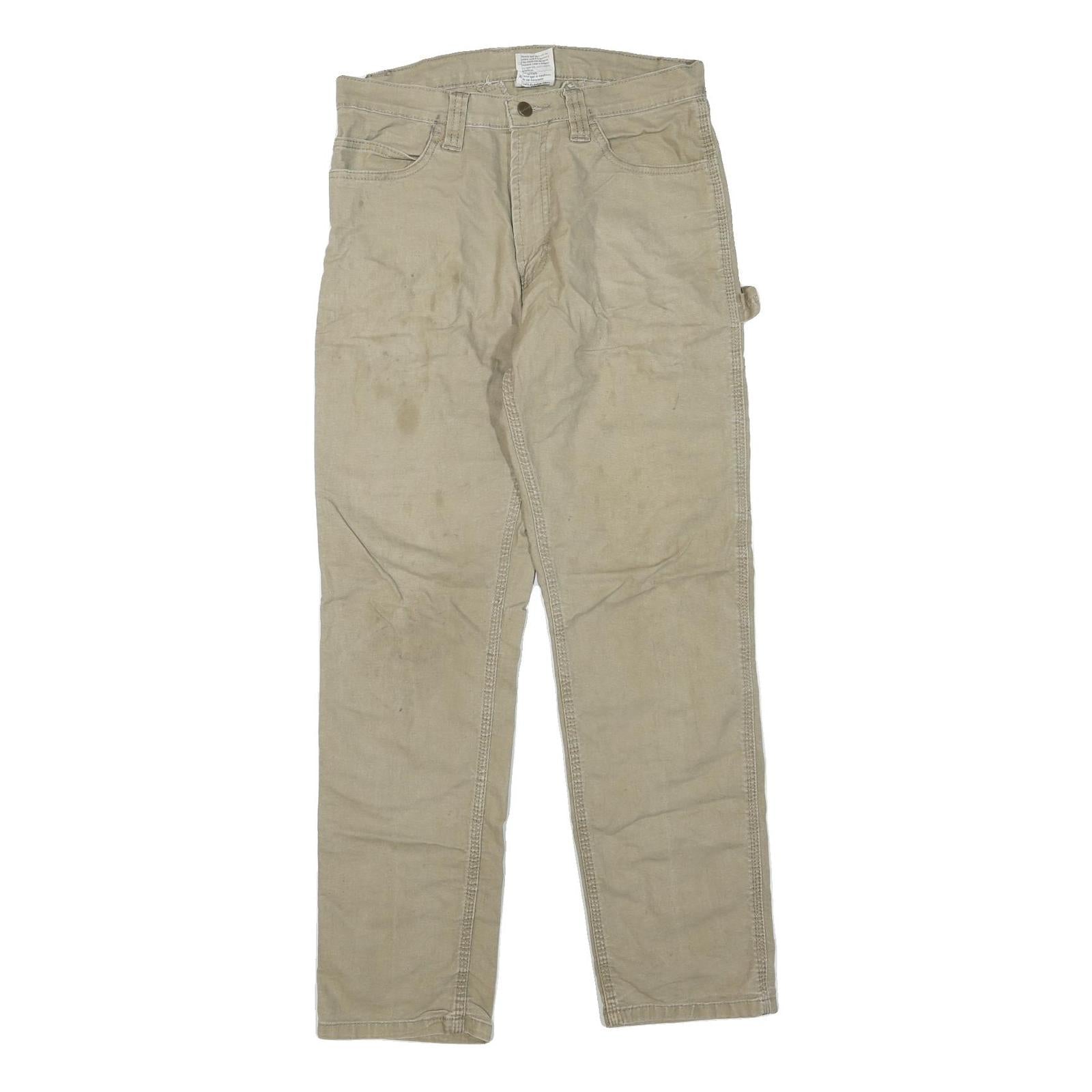 CARHARTT Mens Regular Beige Cotton Blend Workwear Trousers W32 L32 Zip Closure Refurbished - N/A refurbished available on Cerqular
