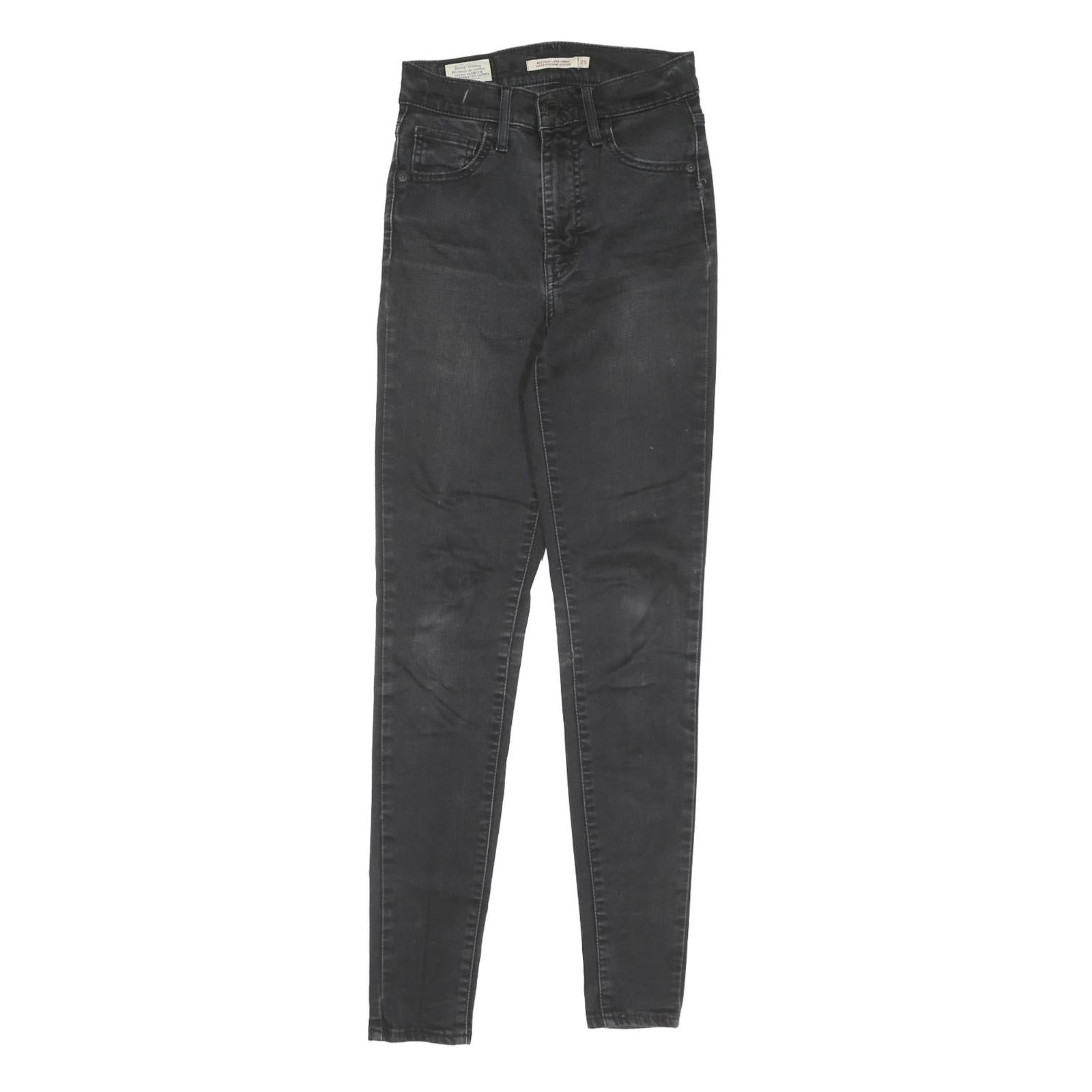 LEVI'S Womens Slim Black Denim Raw Zip Jeans W25 L29 Skinny Fit Casual Refurbished - N/A refurbished available on Cerqular