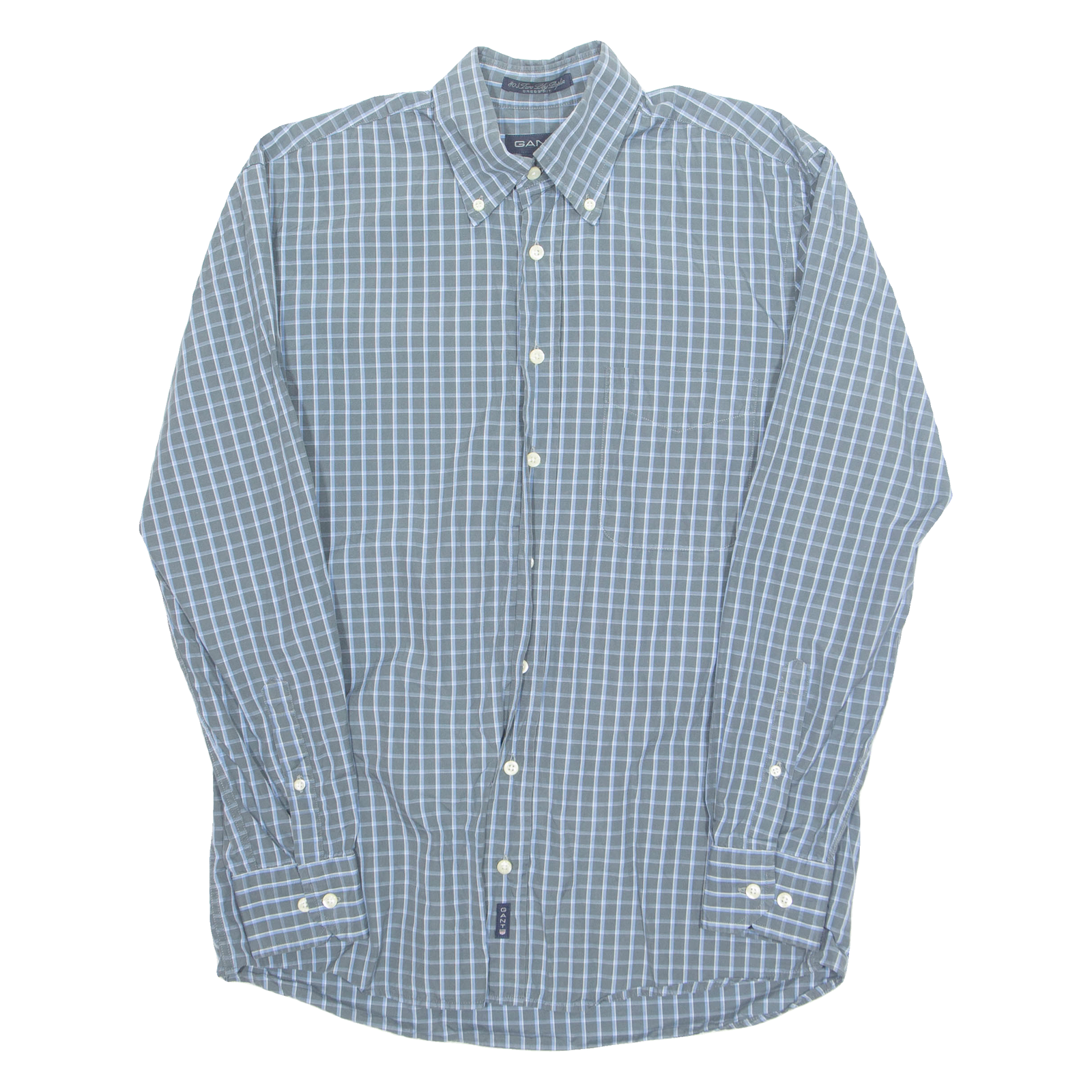 GANT Mens Shirt Blue Check Long Sleeve M Refurbished - N/A refurbished available on Cerqular