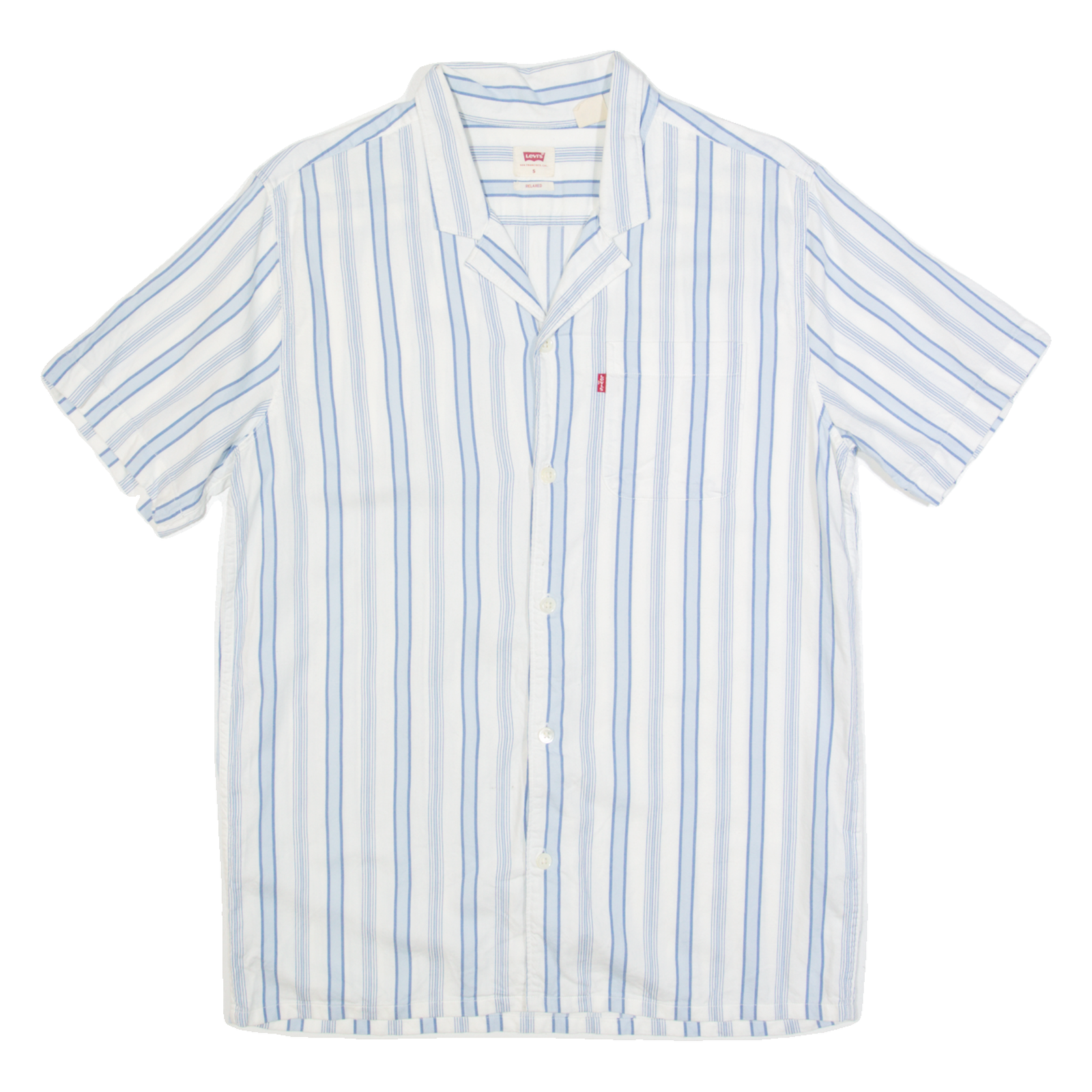 LEVI'S Relaxed Mens Shirt Blue Striped S Refurbished - N/A refurbished available on Cerqular