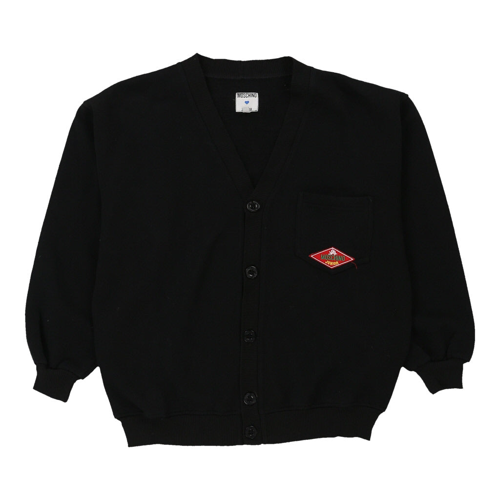 12 Years Moschino Cardigan - Medium Black Cotton Refurbished - Thrifted (note: this is a term often used to describe second- refurbished available on Cerqular