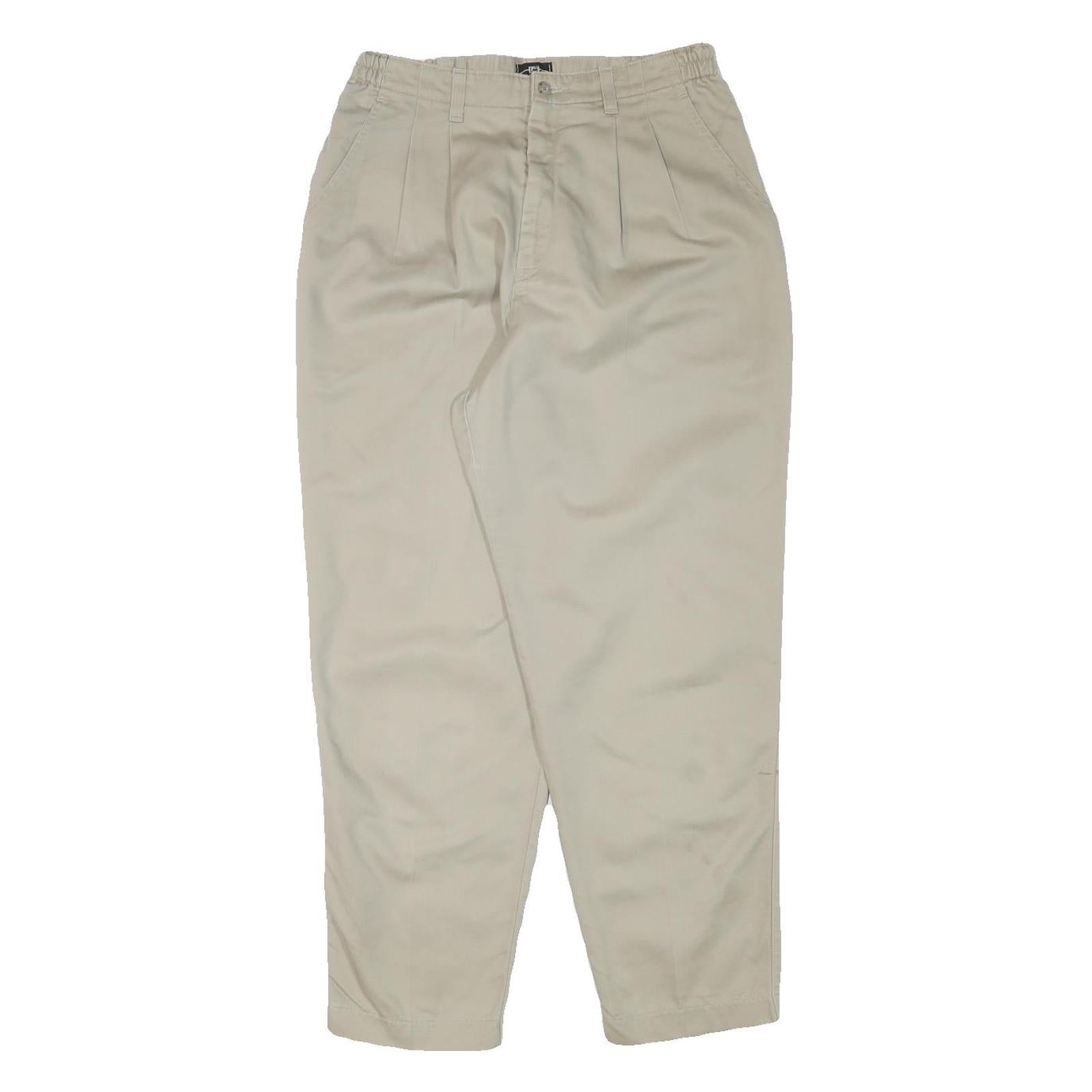 LEE Mens Cotton Blend Beige Relaxed Tapered Trousers W28 L27 Casual Comfort Refurbished - N/A refurbished available on Cerqular