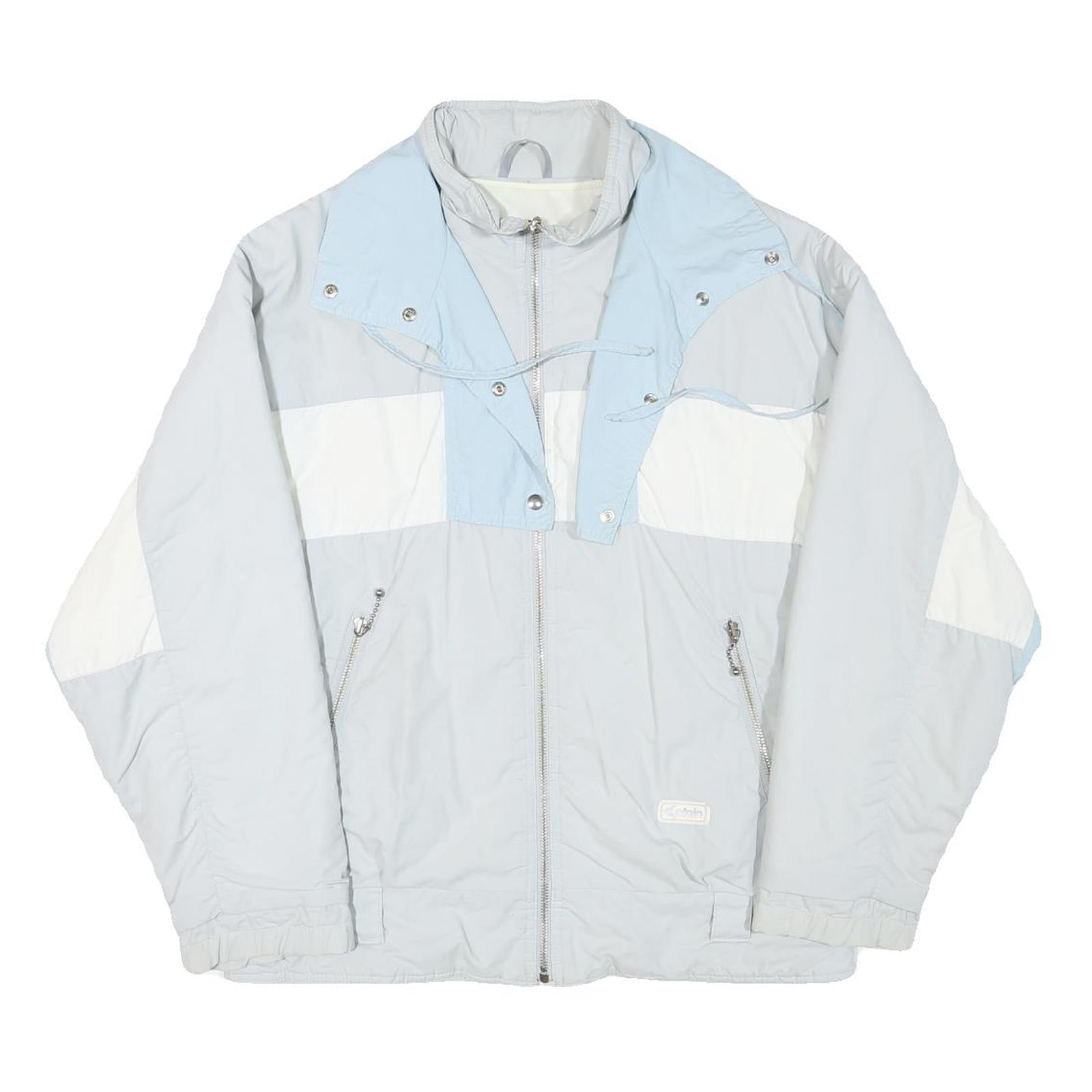 ALPIN Womens Light Blue & White Jacket M Polyester Blend Zip Casual Outerwear Refurbished - N/A refurbished available on Cerqular