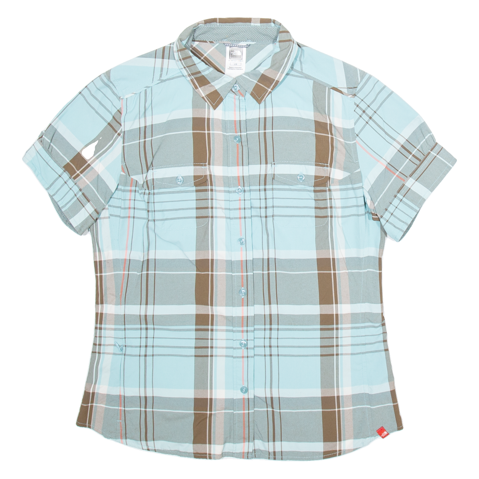THE NORTH FACE Womens Shirt Blue Nylon Check L Refurbished - N/A refurbished available on Cerqular