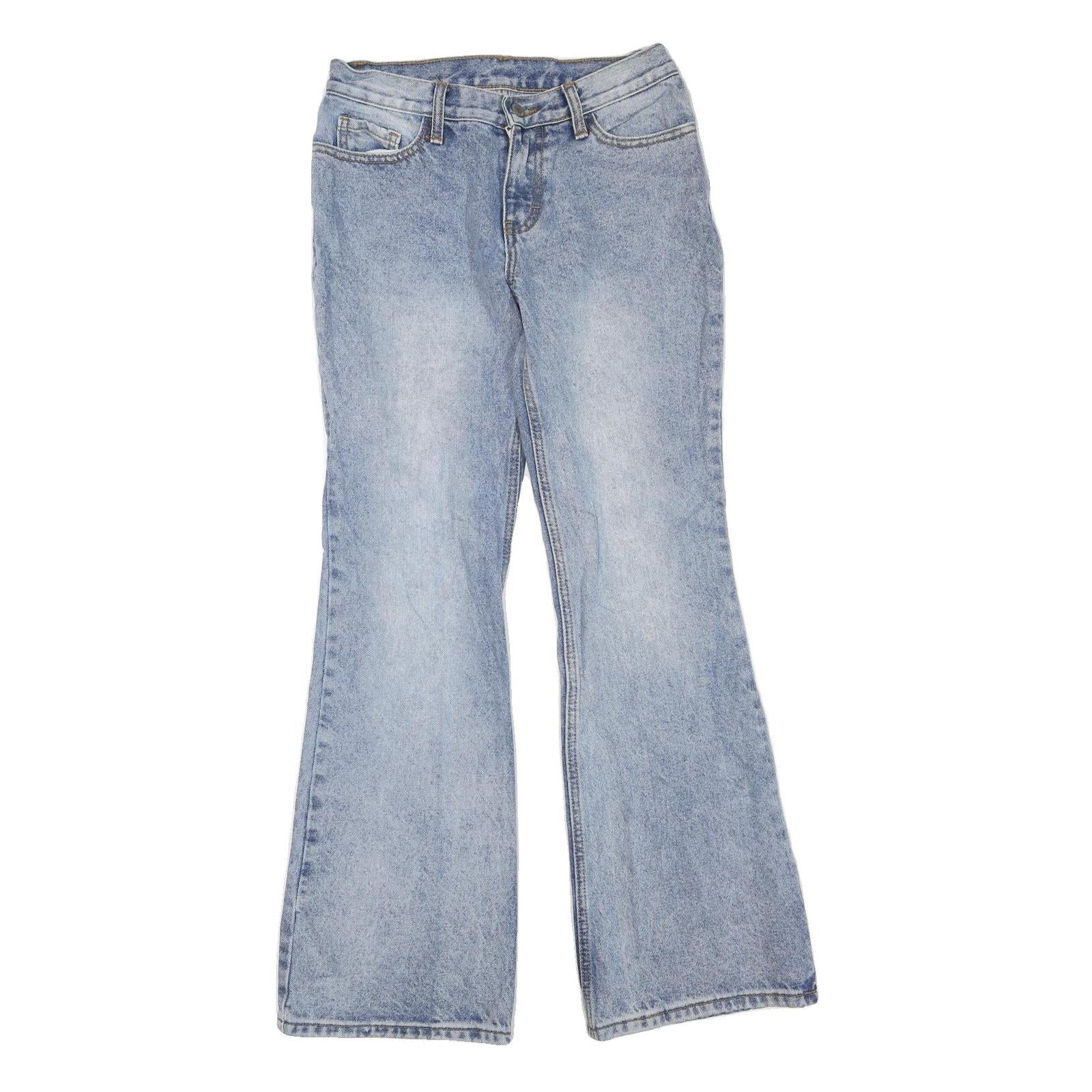 Womens Light Blue Regular Fit Flared Denim Cotton Blend Jeans W28 L32 Refurbished - N/A refurbished available on Cerqular