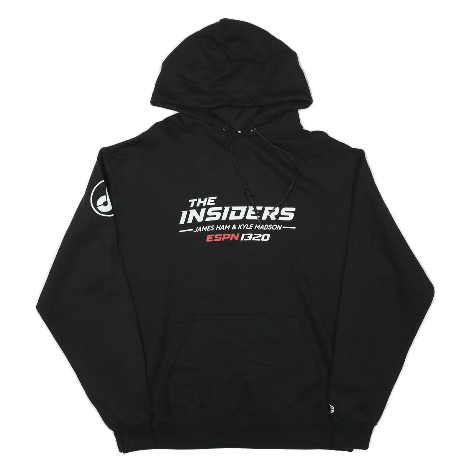 CHAMPION Mens Black The Insiders ESPN 1320 Pullover Hoodie L Cotton Blend Refurbished - N/A refurbished available on Cerqular