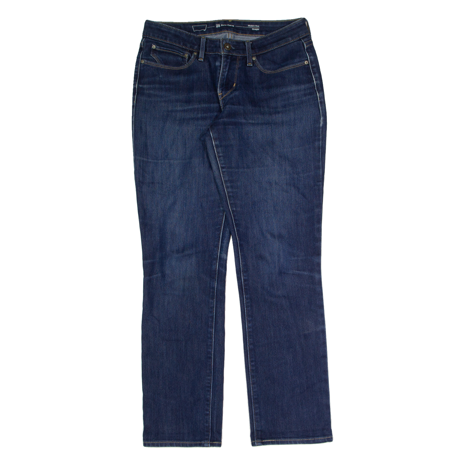 LEVI'S Bold Curve Womens Jeans Blue Regular Straight Stone Wash W28 L30 Refurbished - N/A refurbished available on Cerqular