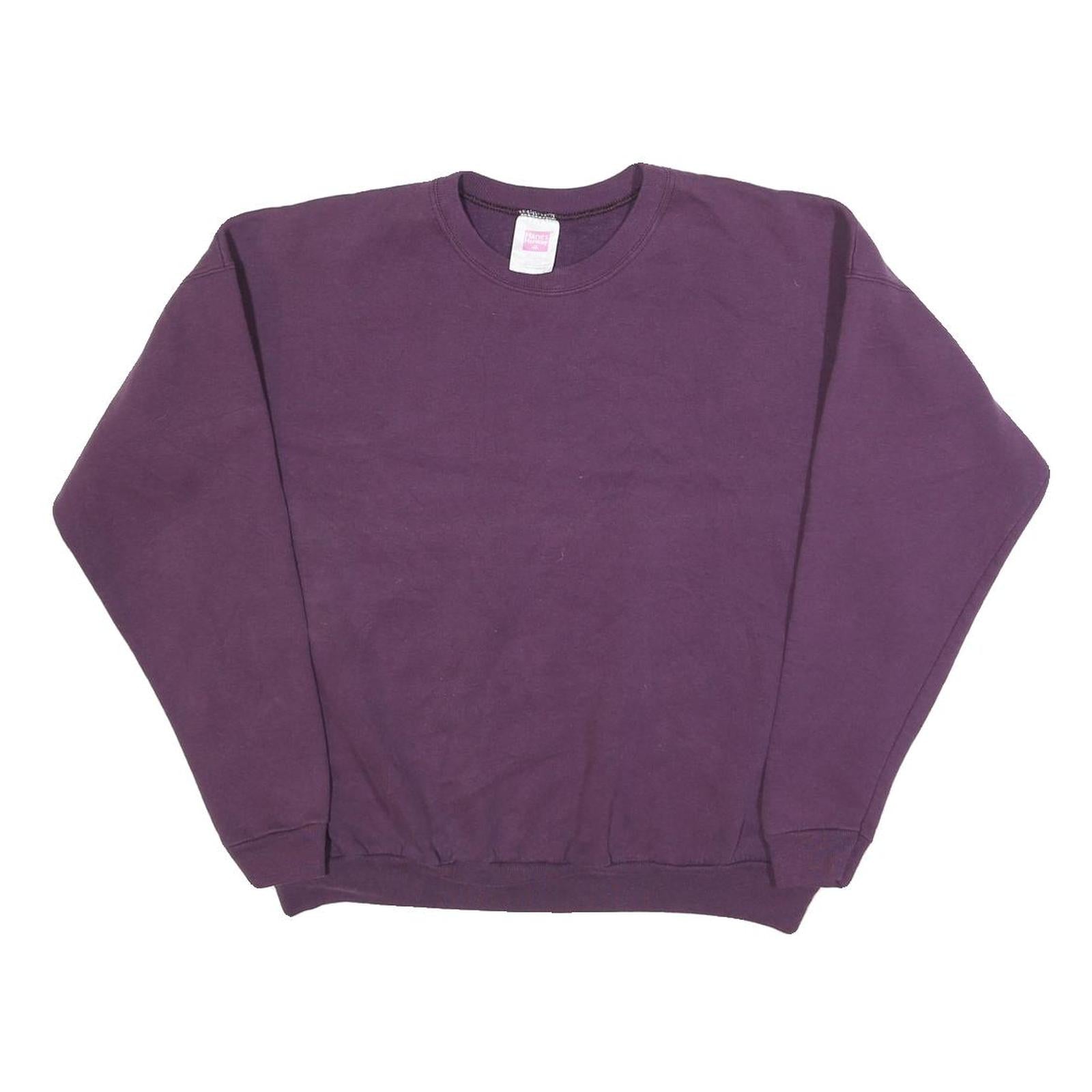 HANES Womens Purple Crew Neck L Cotton Blend Sweatshirt Pullover Casual Refurbished - N/A refurbished available on Cerqular