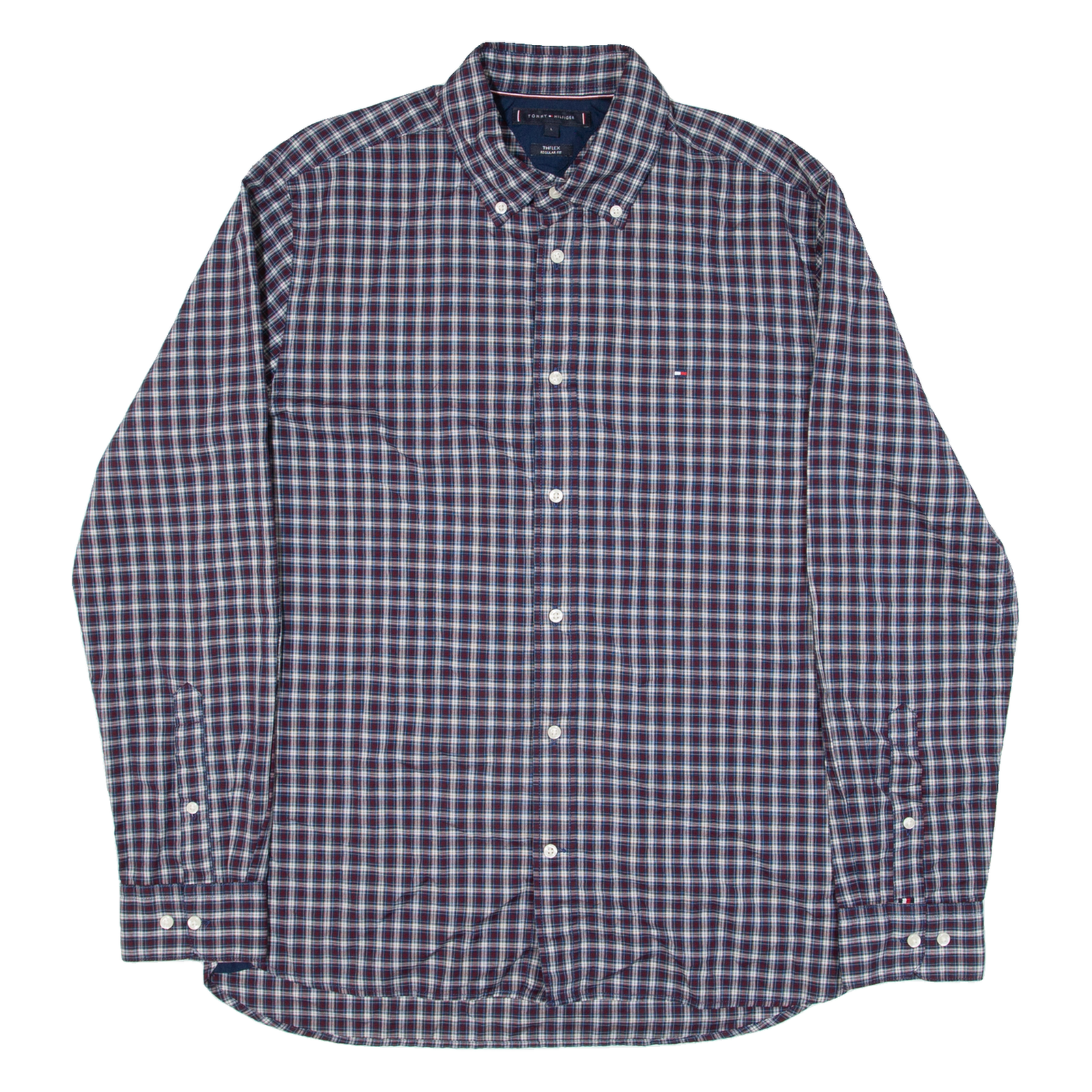 TOMMY HILFIGER Mens Shirt Red Check Long Sleeve L Refurbished - N/A refurbished available on Cerqular