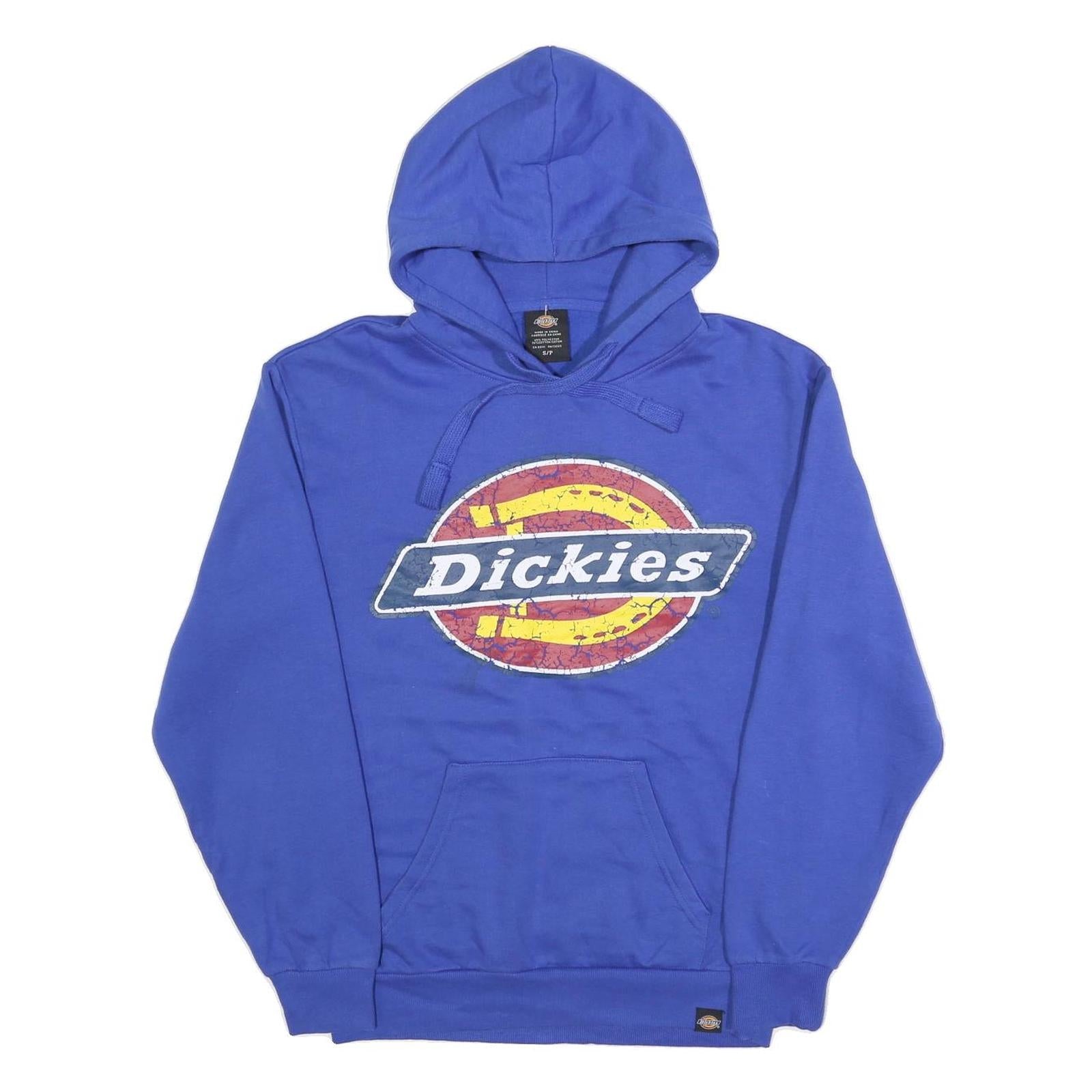 DICKIES Mens Blue Pullover S Cotton Blend Hoodie Workwear Logo Print Refurbished - N/A refurbished available on Cerqular
