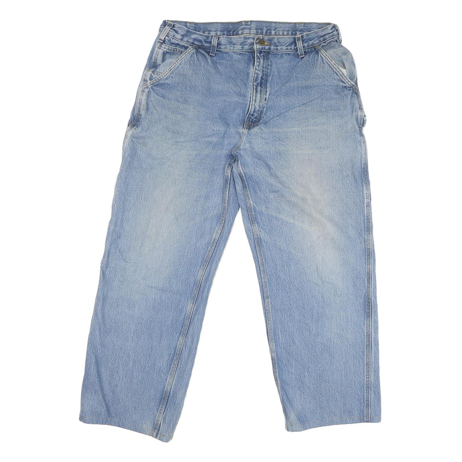 CARHARTT Mens Jeans Blue Regular Straight Denim Light W38 L28 Workwear Casual Refurbished - N/A refurbished available on Cerqular