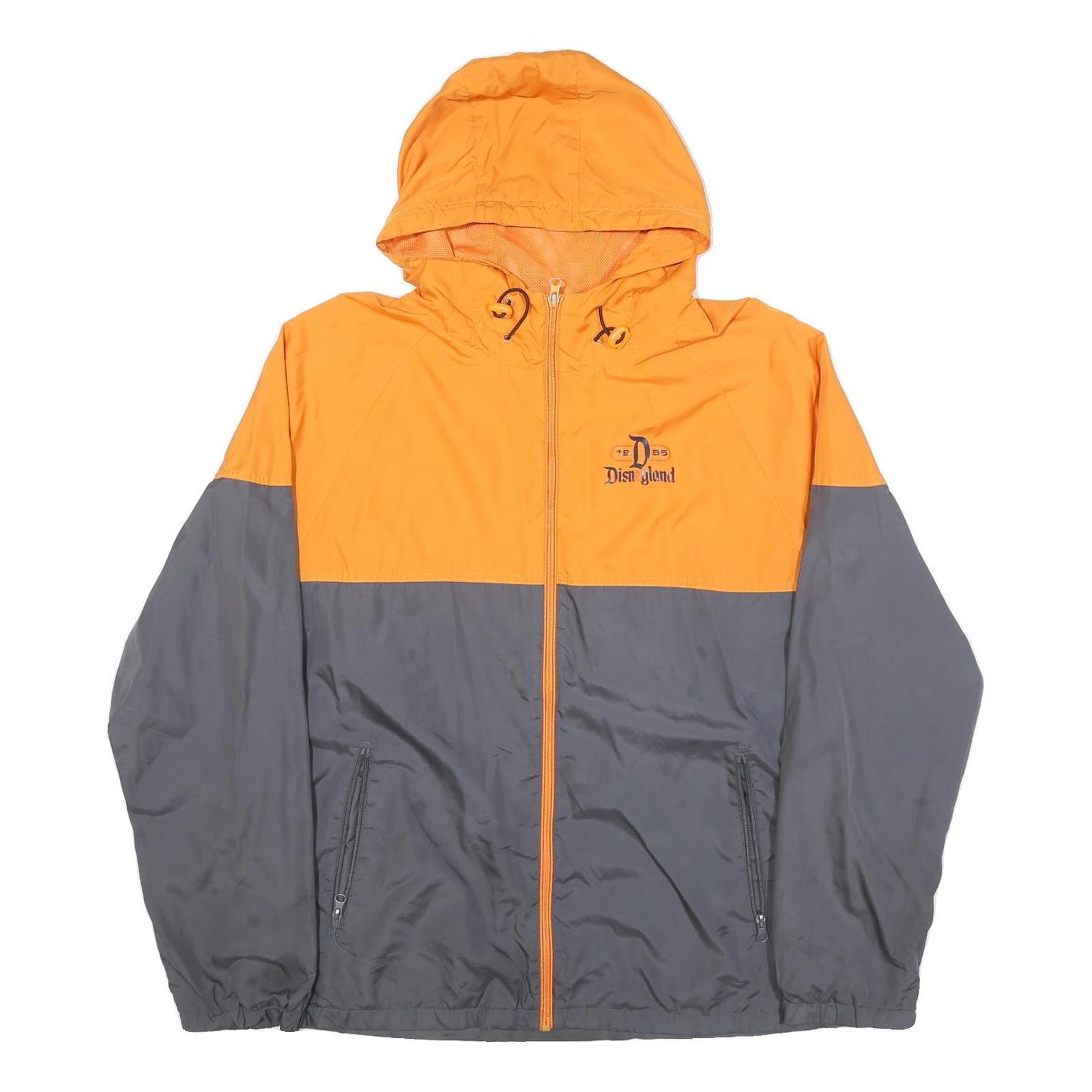 DISNEY Mens Orange & Grey Zip Jacket L Polyester Blend Colourblock Casual Refurbished - N/A refurbished available on Cerqular