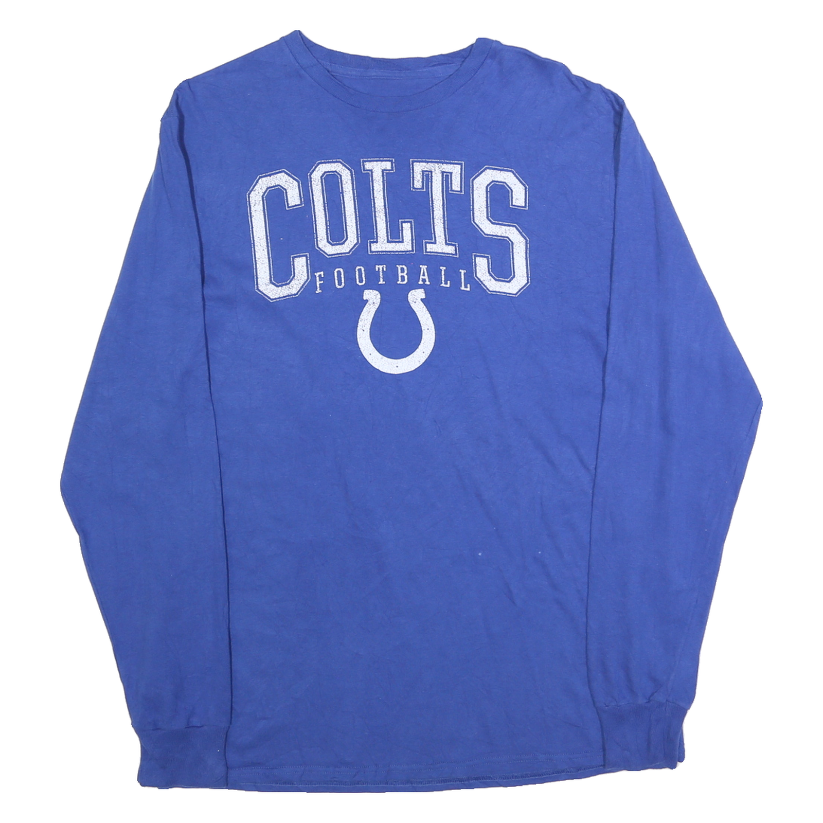 NFL Mens Blue Colts Football Long Sleeve Crew Neck Cotton Blend L T-Shirt Refurbished - N/A refurbished available on Cerqular