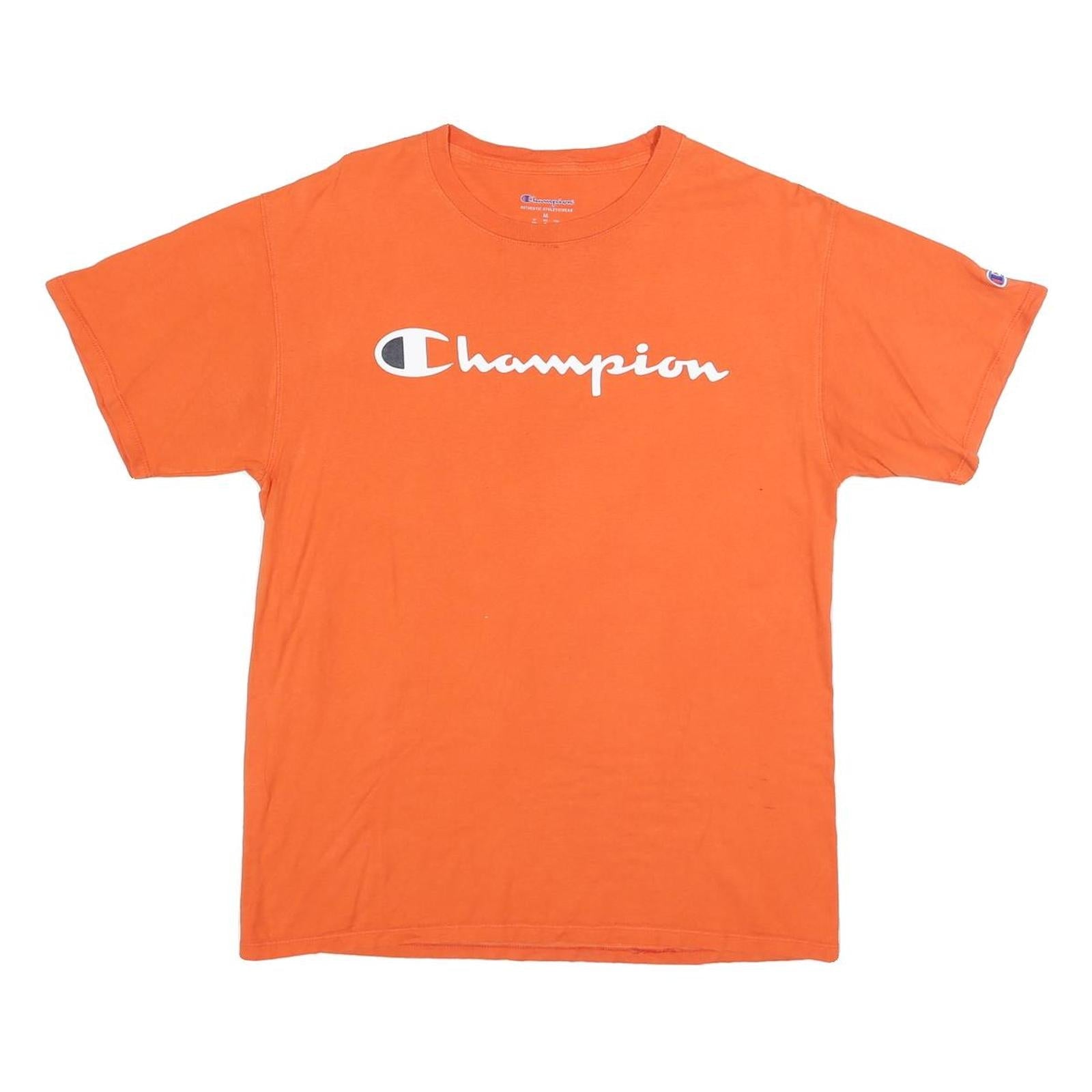 Buy CHAMPION Mens Orange Cotton Blend T-Shirt M Short Sleeve Crew Neck Logo Print Refurbished - $18.19 CHAMPION Mens Orange Cotton Blend T-Shirt M Short Sleeve Crew Neck Logo Print Refurbished - N/A refurbished available on Cerqular