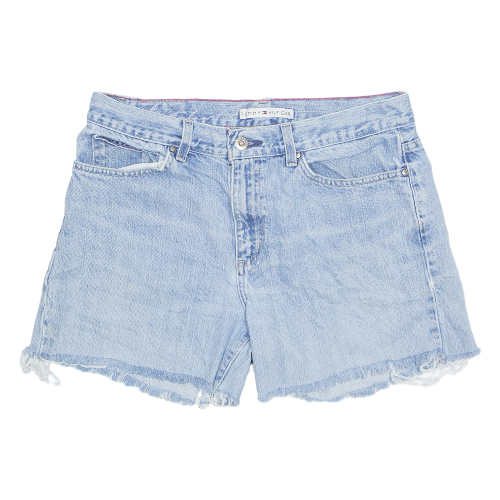 TOMMY HILFIGER Cut Off Boyfriend Womens Denim Shorts Blue M W32 Refurbished - N/A refurbished available on Cerqular