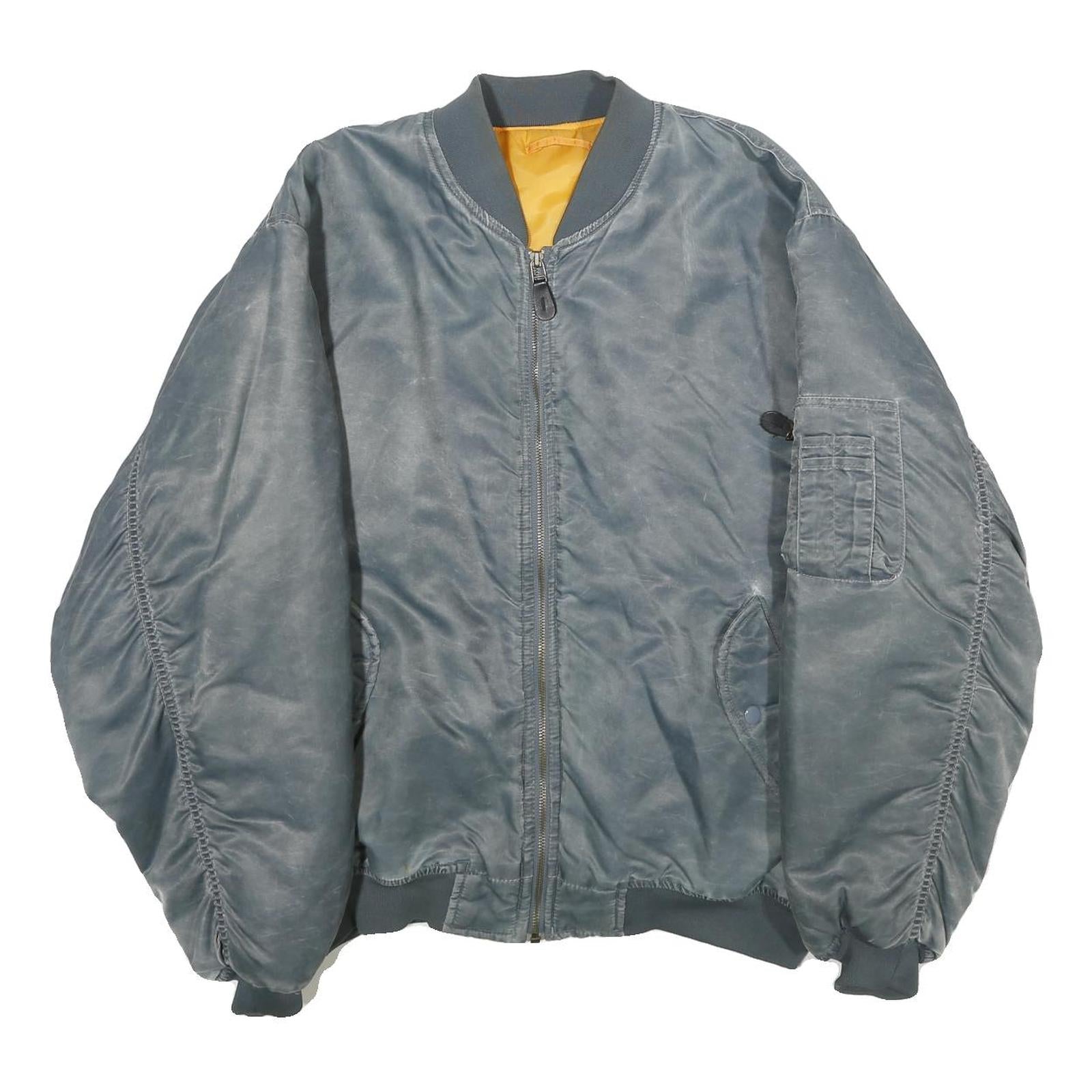 BARESI AIR FORCE Mens Blue & Yellow Reversible Bomber Jacket XL Nylon Plain Zip Refurbished - N/A refurbished available on Cerqular
