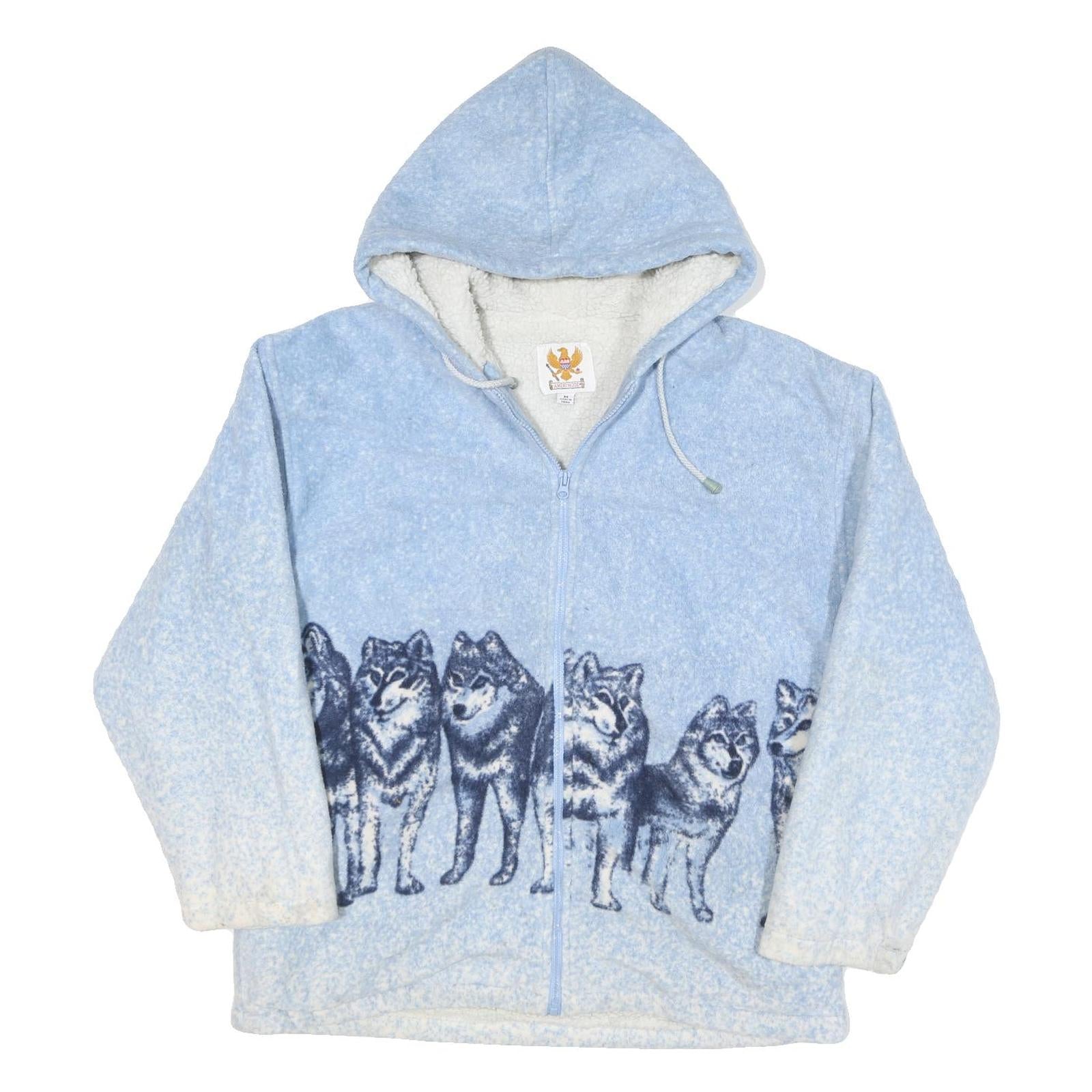 AMERI MODE Mens Blue Jacket M Polyester Blend Plain Zip Up Hooded Casual Refurbished - N/A refurbished available on Cerqular