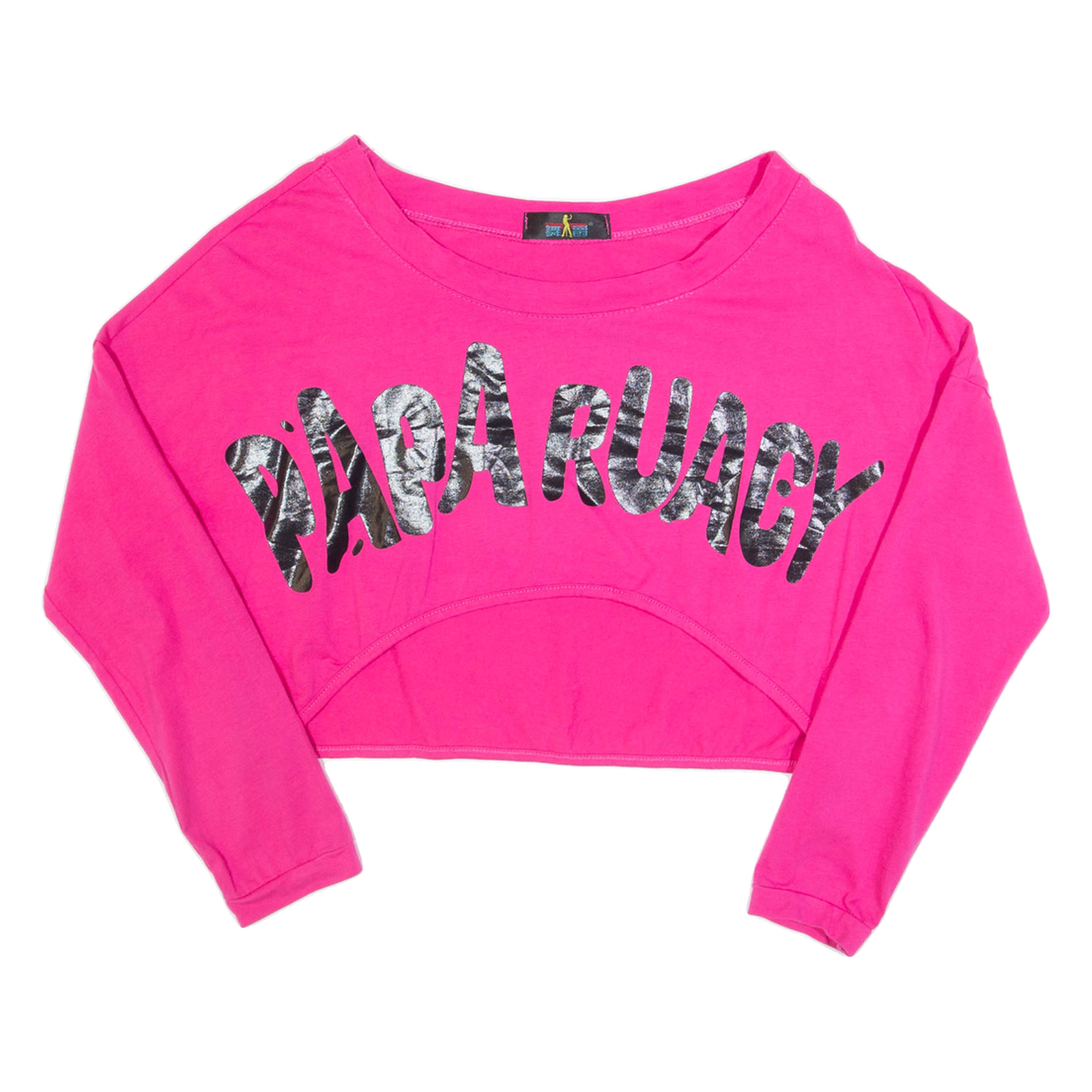 PAPA RUACY Cropped Womens T-Shirt Pink Long Sleeve L Refurbished - N/A refurbished available on Cerqular