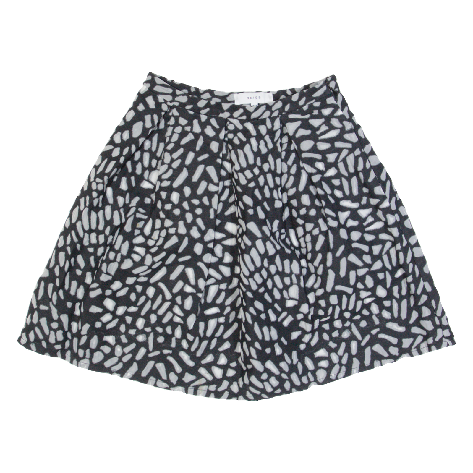 REISS Womens Pleated Skirt Black Short Spotted UK 4 Refurbished - N/A refurbished available on Cerqular