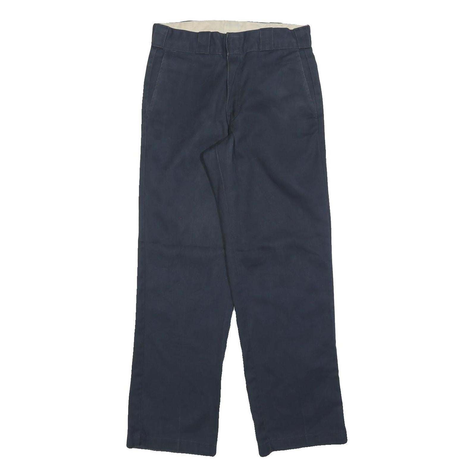DICKIES Mens Regular Fit Navy Blue Cotton Blend Zip Trousers W28 L29 Workwear Refurbished - N/A refurbished available on Cerqular