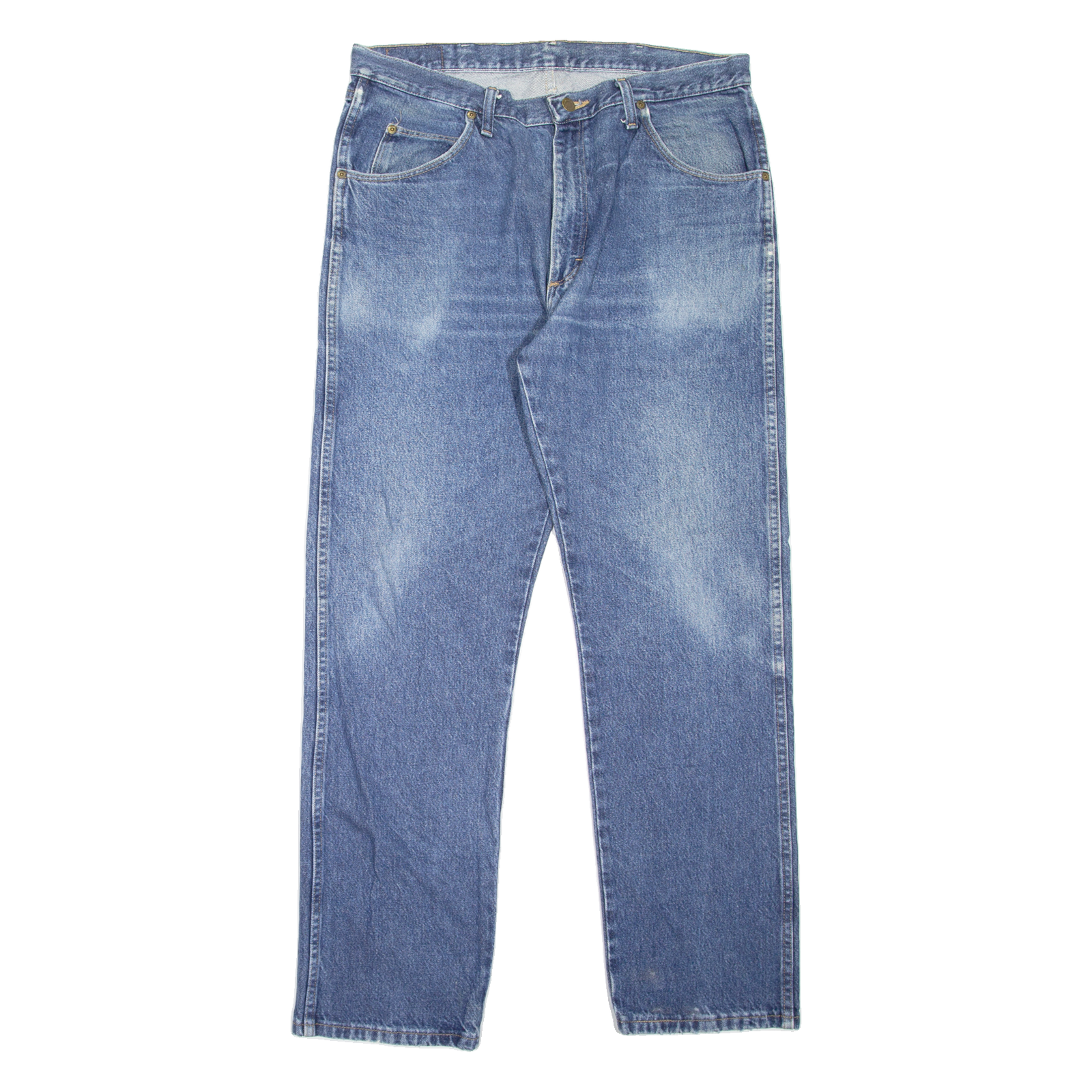 WRANGLER Mens Jeans Blue Regular Straight Stone Wash W36 L32 Refurbished - N/A refurbished available on Cerqular