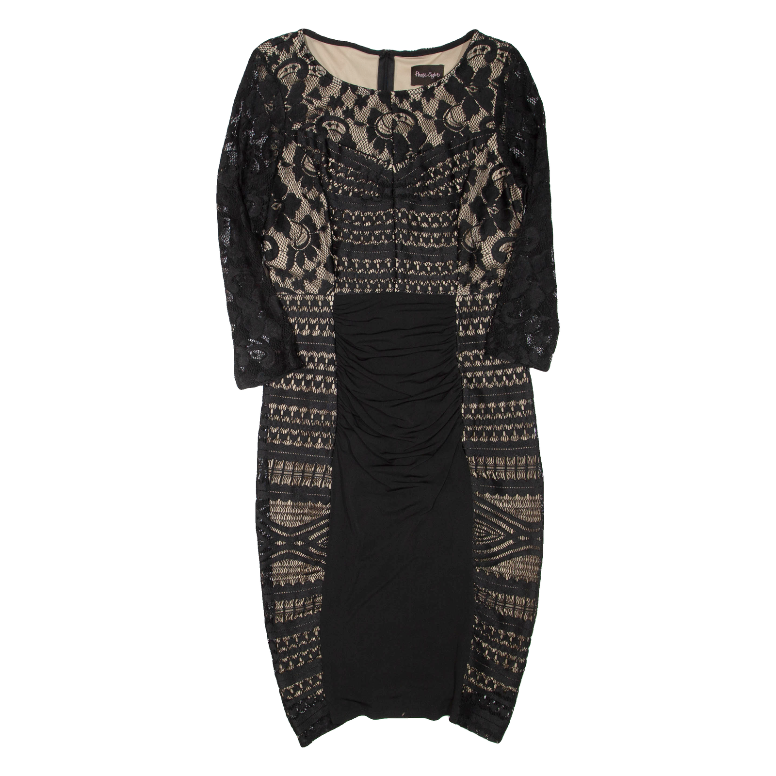 PHASE EIGHT Lace Womens Bodycon Dress Black Long Sleeve Knee Length L Refurbished - N/A refurbished available on Cerqular