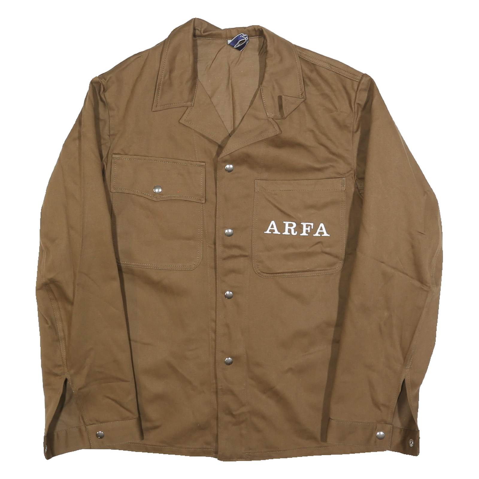 Mens Brown Button Cotton Jacket M Plain Workwear Durable Classic Fit Refurbished - N/A refurbished available on Cerqular
