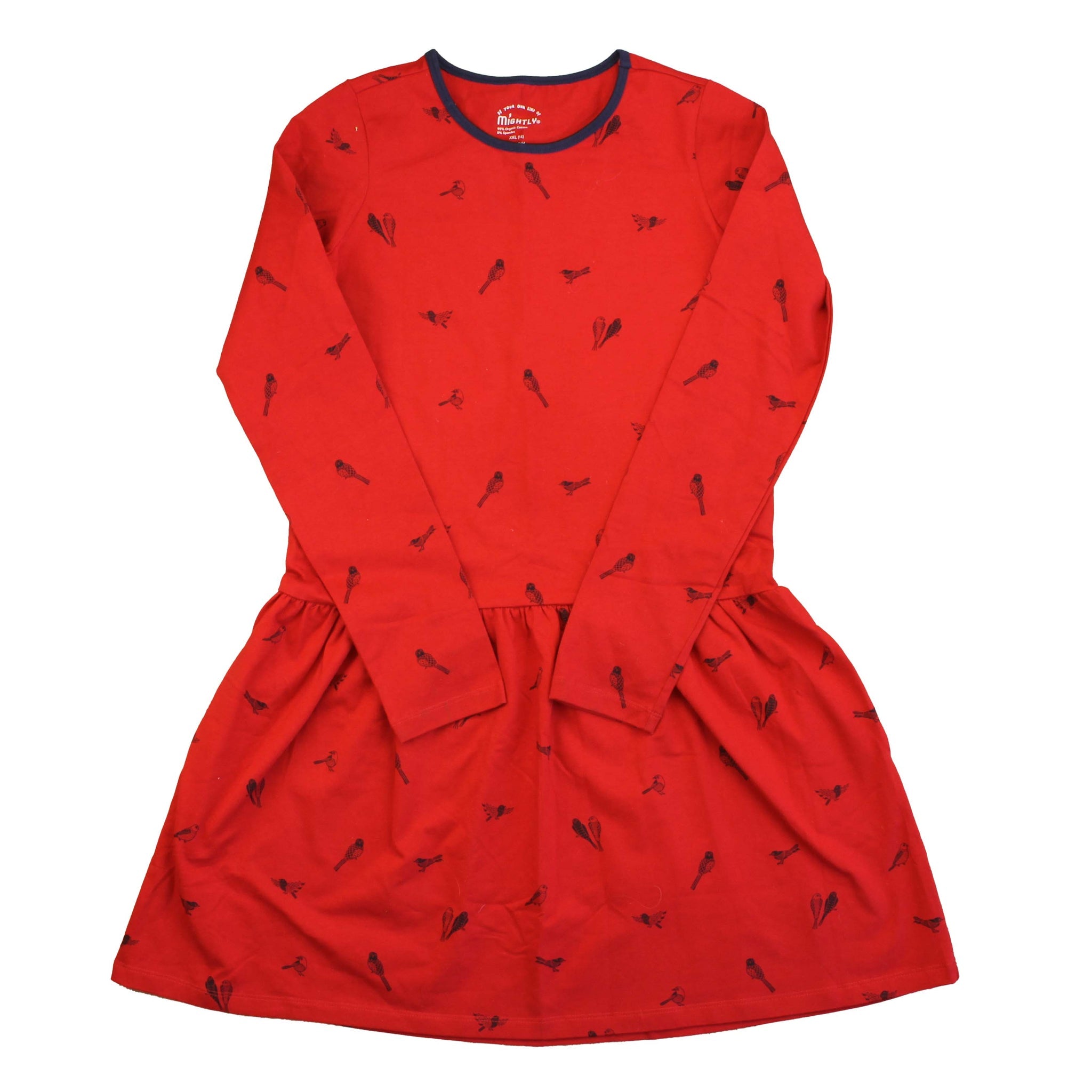 Pre-owned Dress size: 14 Years | Color: Red | Migrating Birds | Clothing Size: 12+ Years Refurbished - N/A (Note: There is no well-known brand named "M refurbished available on Cerqular