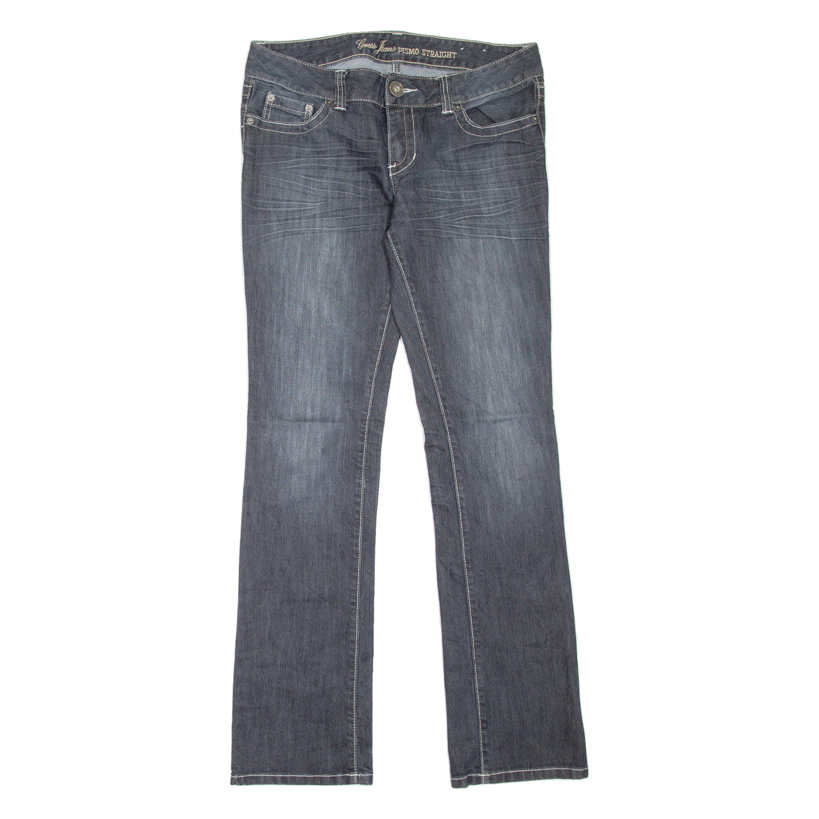 GUESS Pismo Womens Jeans Blue Regular Straight Stone Wash W30 L32 Refurbished - N/A refurbished available on Cerqular
