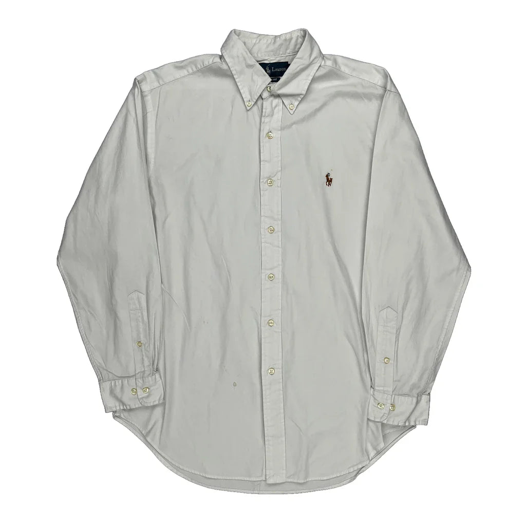 Ralph Lauren Shirt - Large White Cotton Refurbished - Thrifted (note: this is a term often used to describe second- refurbished available on Cerqular