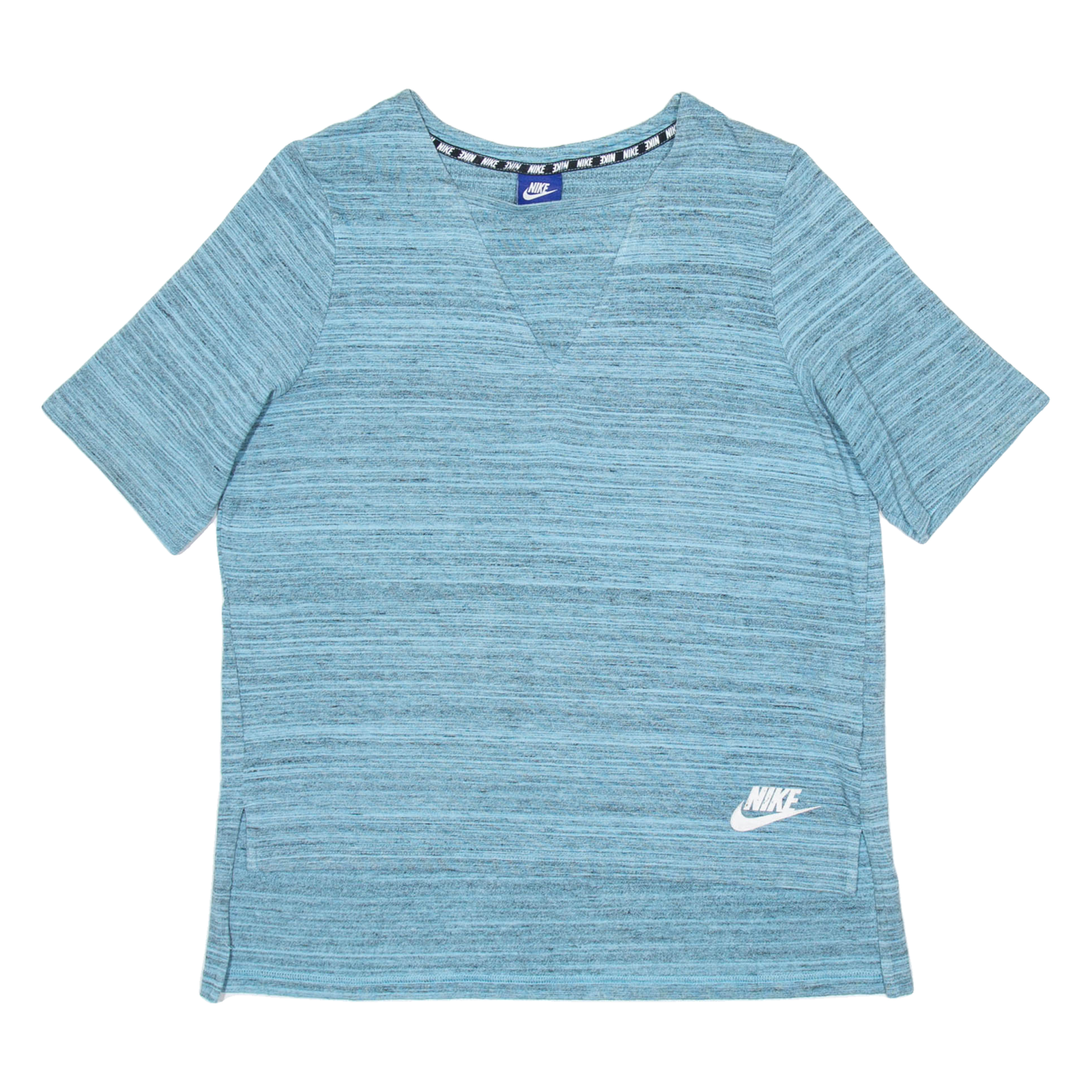 NIKE Womens T-Shirt Blue Viscose M Refurbished - N/A refurbished available on Cerqular
