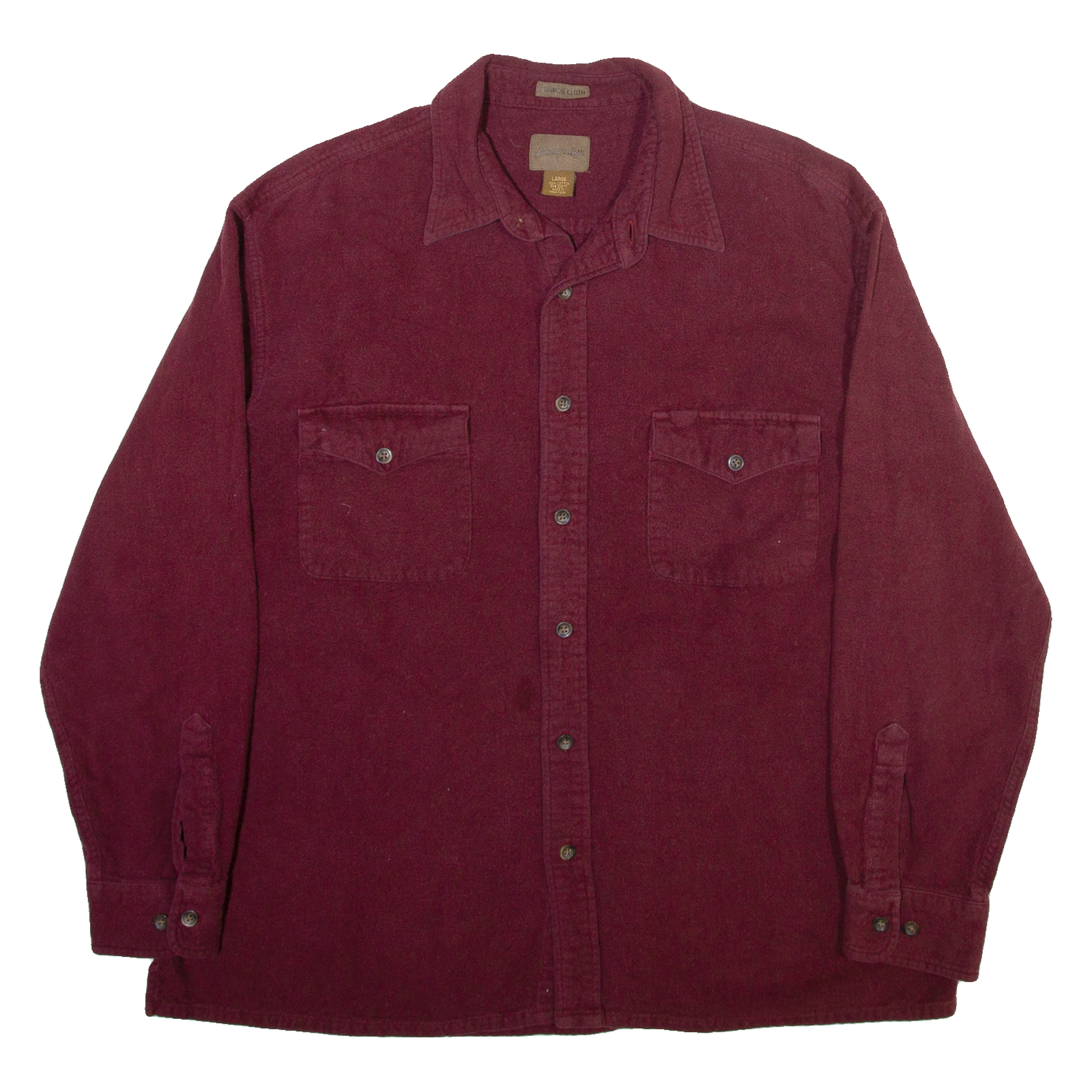ST JOHN'S BAY Mens Plain Shirt Maroon Long Sleeve L Refurbished - N/A refurbished available on Cerqular