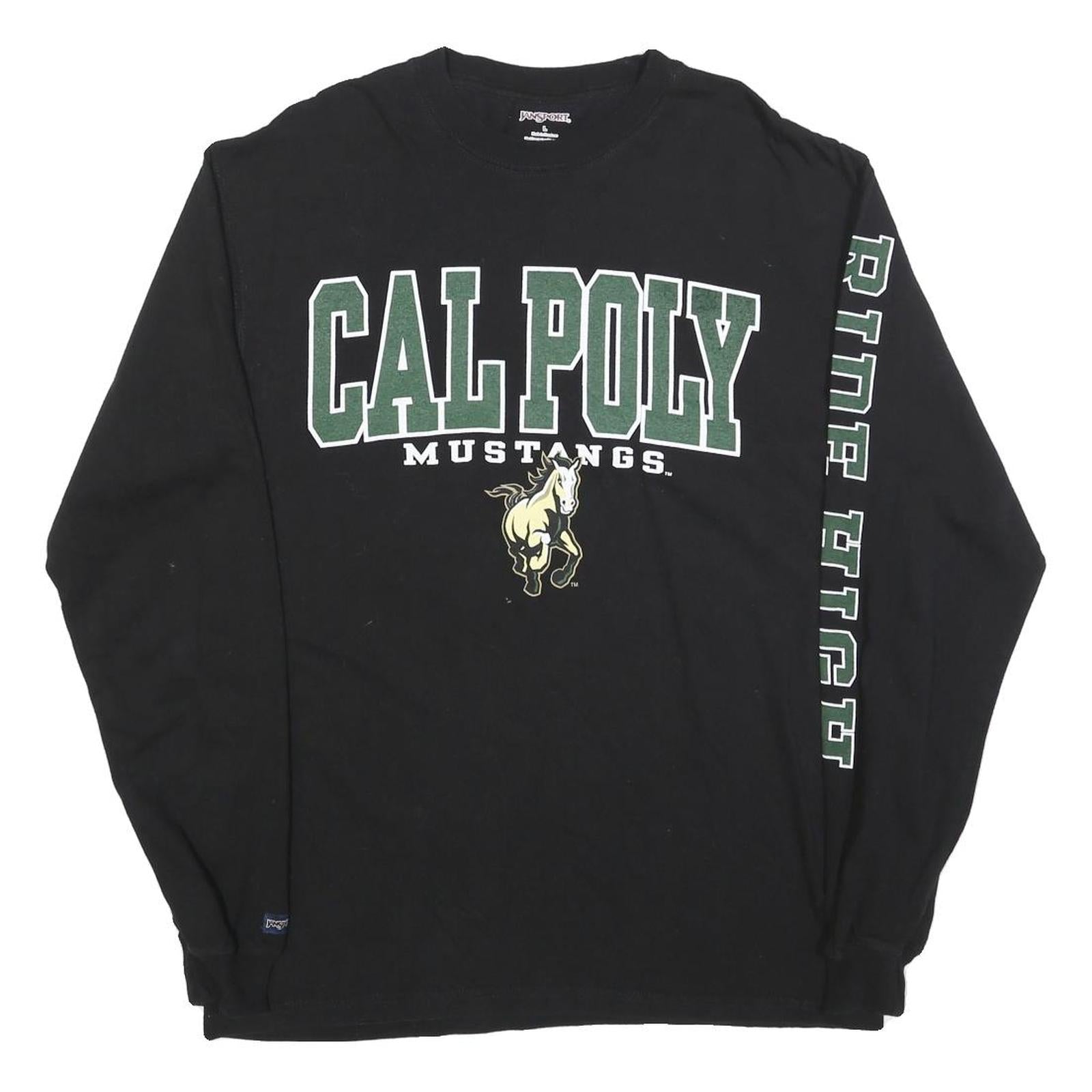 JANSPORT Mens Black Cal Poly Mustangs Long Sleeve Crew Neck T-Shirt L Refurbished - N/A refurbished available on Cerqular