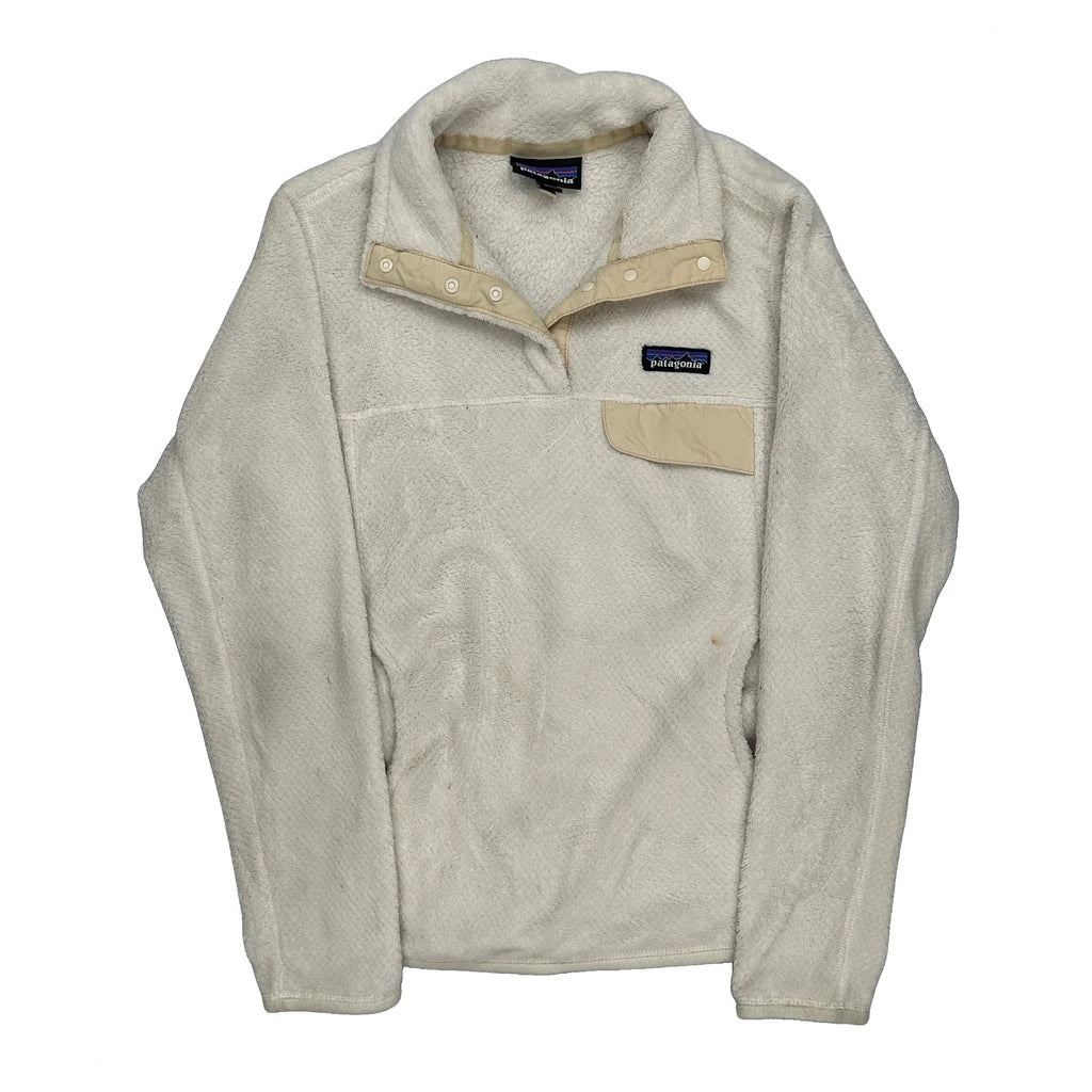 Patagonia Fleece - Small Cream Polyester Refurbished - Thrifted (note: this is a term often used to describe second- refurbished available on Cerqular