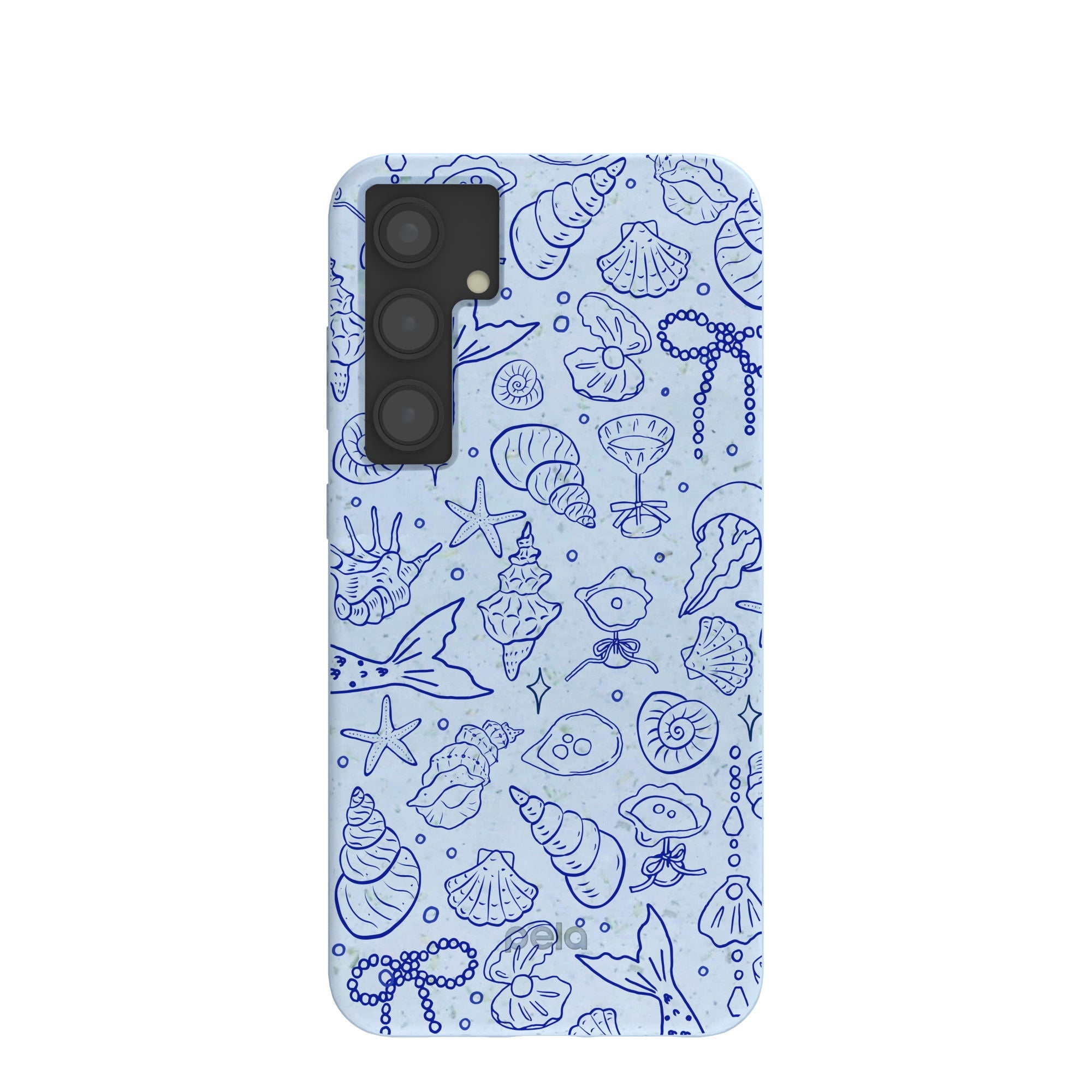 Powder Blue Ocean Charms Samsung Galaxy S24+(Plus) Case Refurbished - Pela Case refurbished available on Cerqular