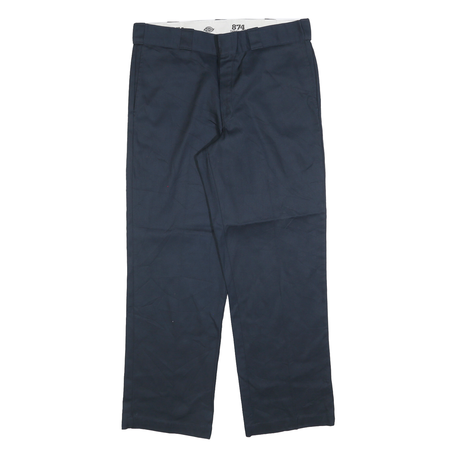 DICKIES Mens Navy Regular Fit Straight Leg Trousers W34 L30 Cotton Blend Zip Refurbished - N/A refurbished available on Cerqular
