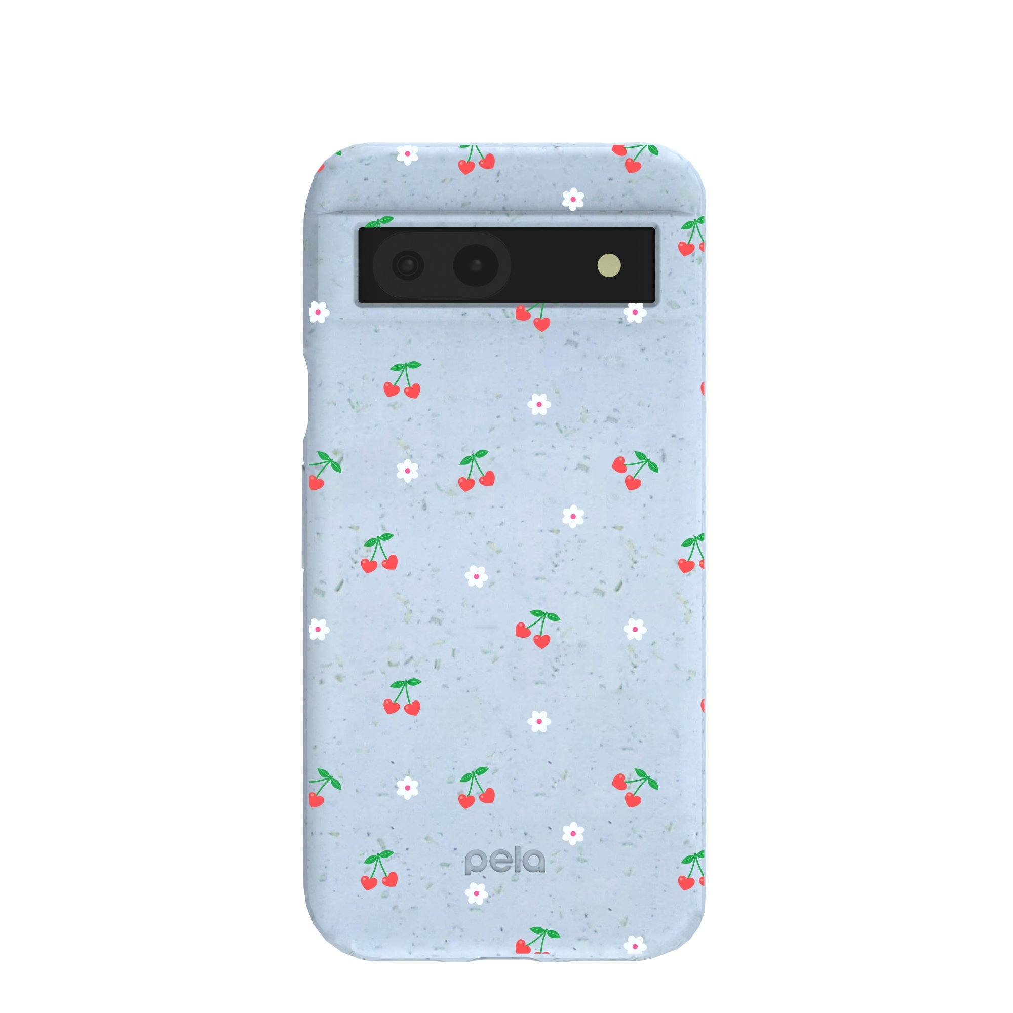 Powder Blue Sweet Cherries Google Pixel 8a Case Refurbished - Pela Case refurbished available on Cerqular