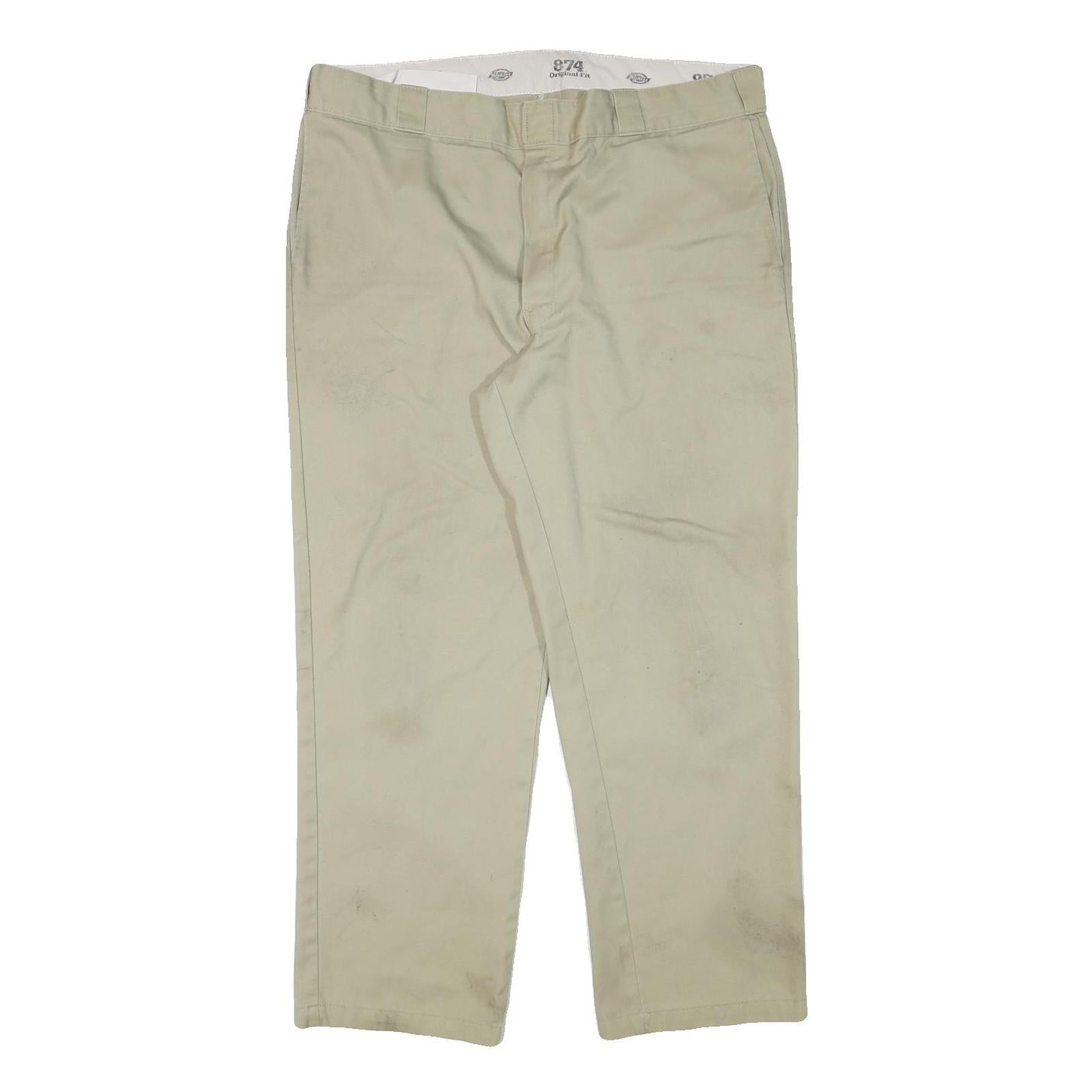 DICKIES Mens Regular Fit Beige Cotton Blend Trousers W38 L29 Workwear Zip Refurbished - N/A refurbished available on Cerqular