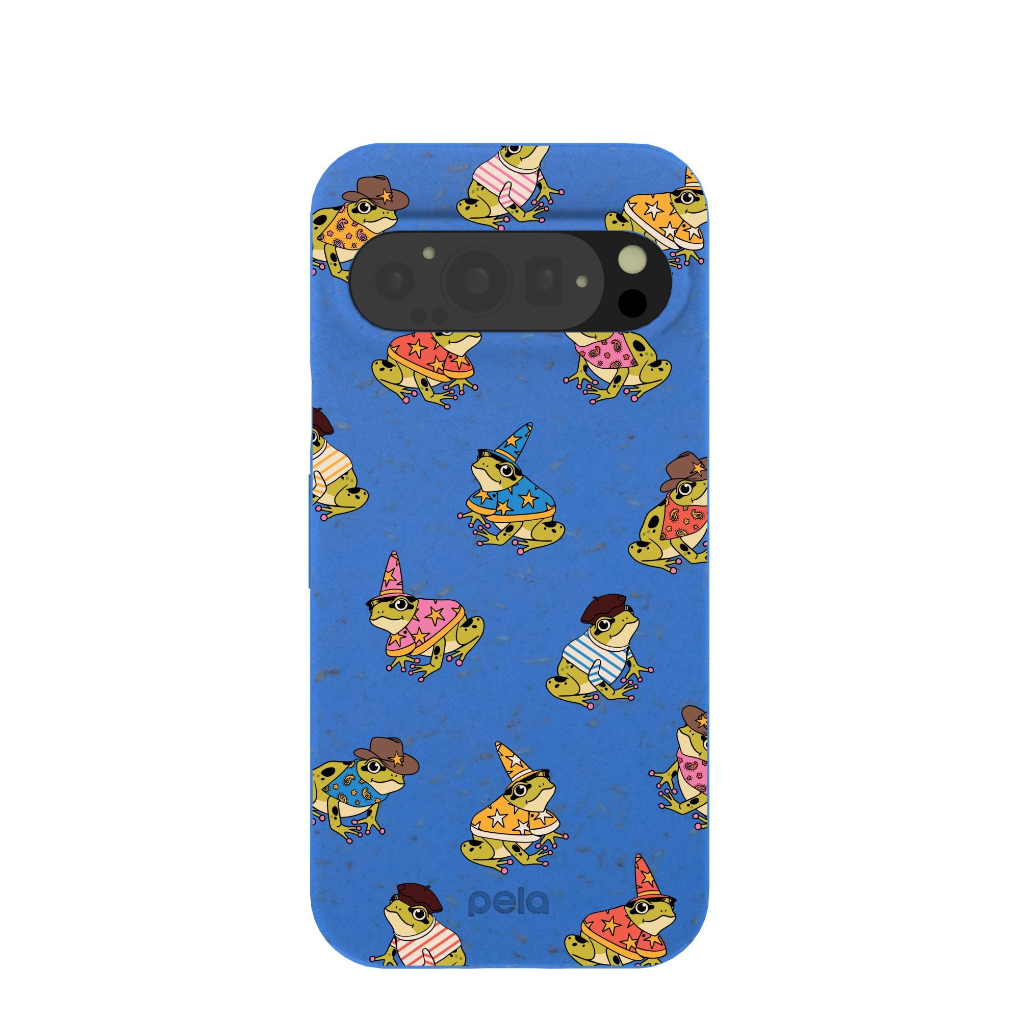 Electric Blue Fancy Frogs Google Pixel 9/9 Pro Case Refurbished - Pela Case refurbished available on Cerqular
