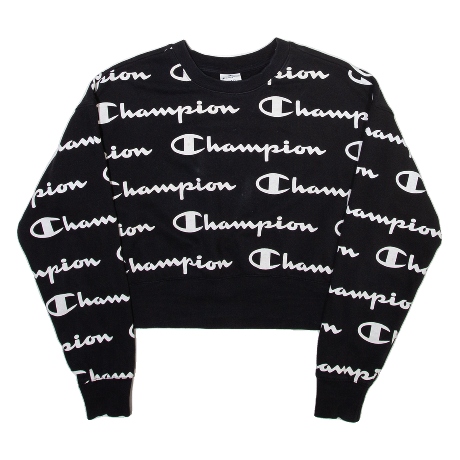 CHAMPION Cropped Womens Sweatshirt Black S Refurbished - N/A refurbished available on Cerqular