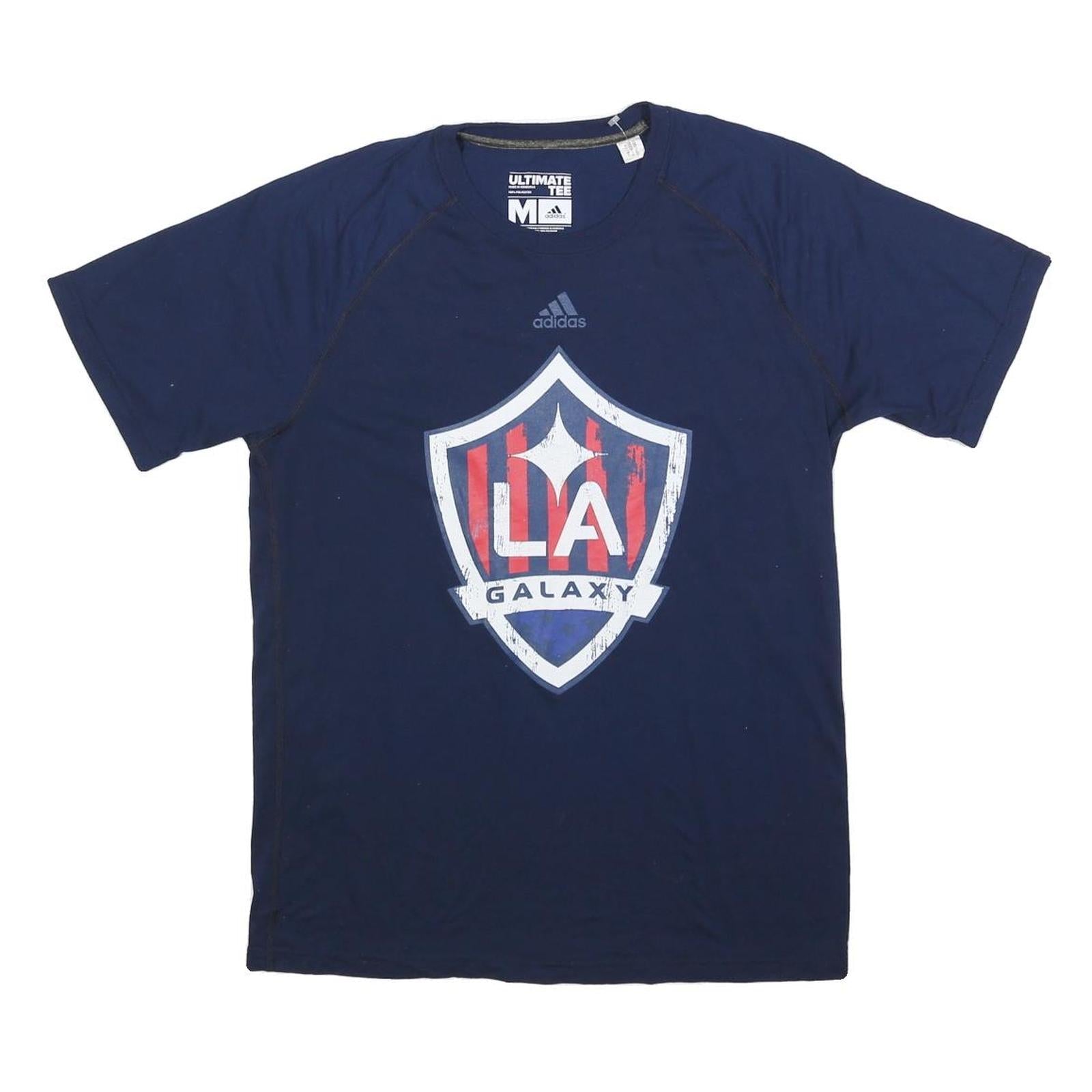 ADIDAS Mens Navy LA Galaxy Graphic T-Shirt M Short Sleeve Crew Neck Sportswear Refurbished - N/A refurbished available on Cerqular
