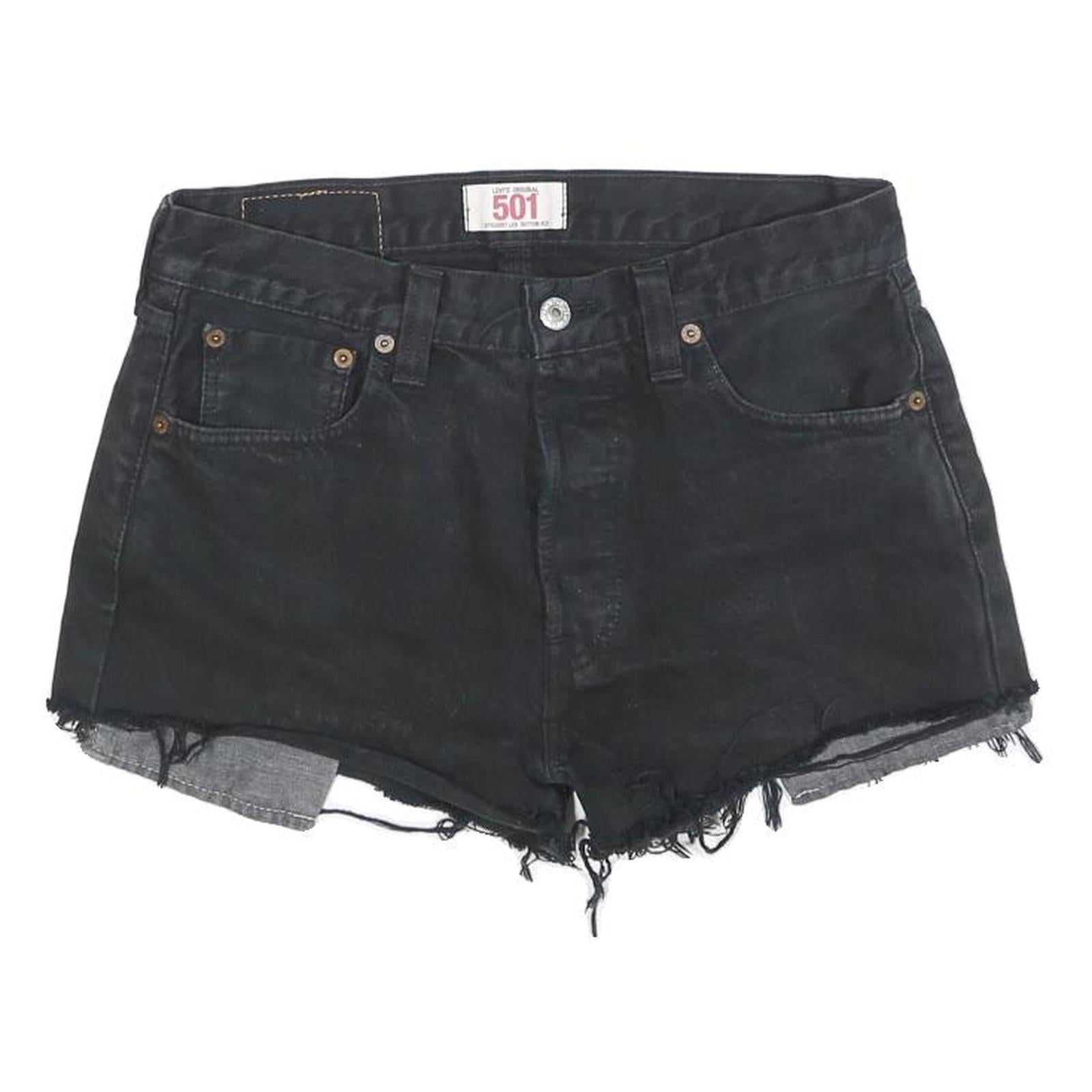 LEVI'S Womens Black Denim Cut-Off Shorts M W30 Frayed Hem Casual Style Refurbished - N/A refurbished available on Cerqular