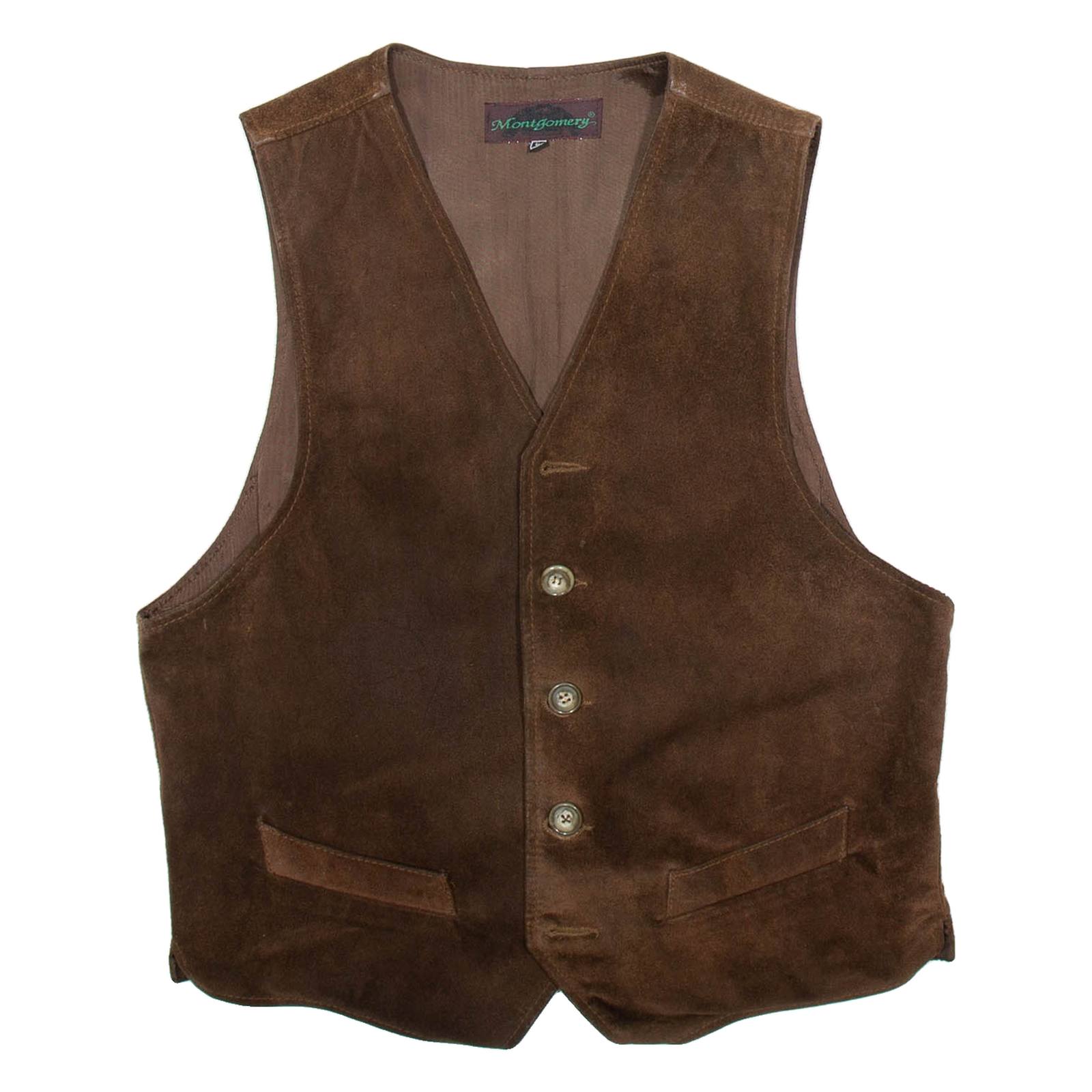 MONTGOMERY Mens Blazer Waistcoat Brown Leather L Refurbished - N/A refurbished available on Cerqular