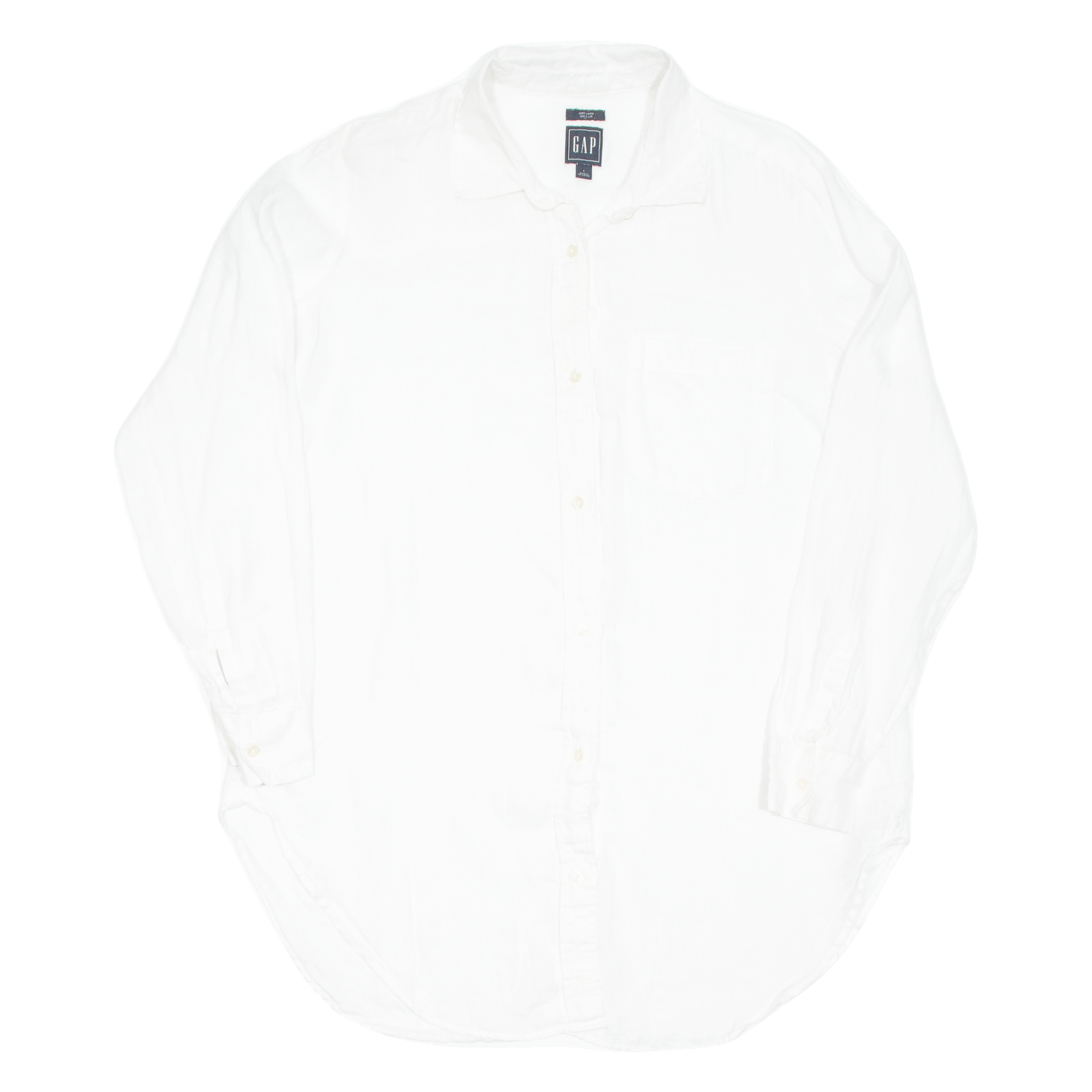 GAP Womens Blouse White Long Sleeve S Refurbished - N/A refurbished available on Cerqular