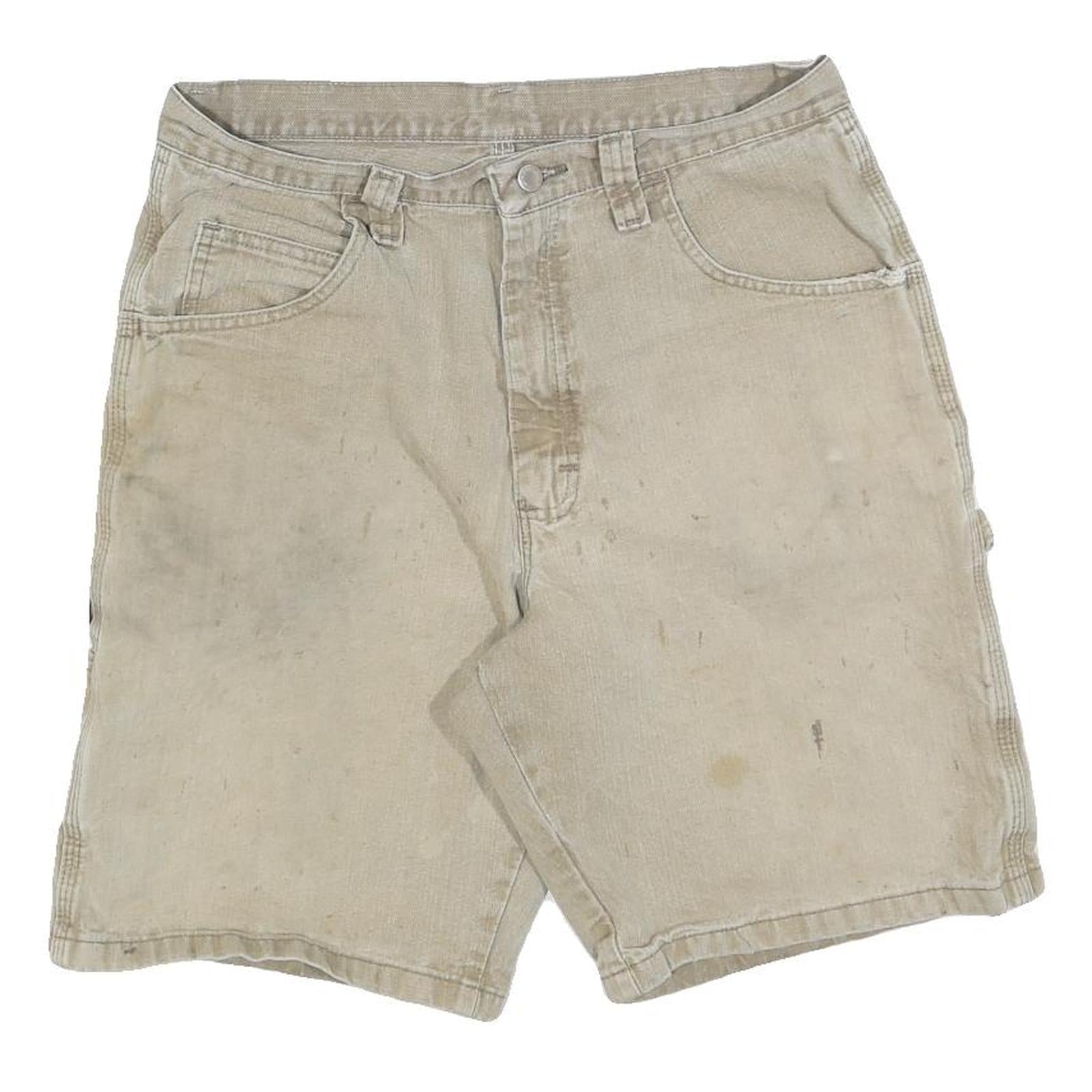 WRANGLER Mens Shorts Beige Casual Cotton Blend M W32 Utility Workwear Refurbished - N/A refurbished available on Cerqular
