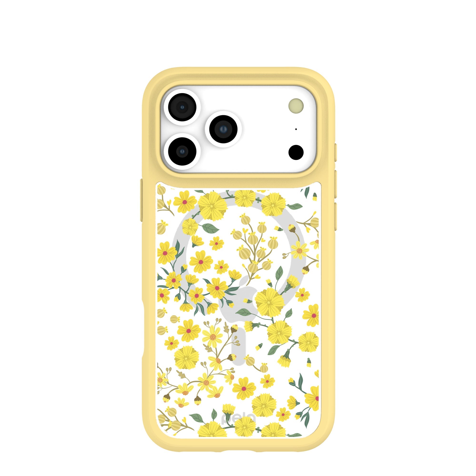 Clear Golden Bloom iPhone 17 Pro Max Case With Sunbeam Ridge (MagSafe included) Refurbished - Pela Case refurbished available on Cerqular
