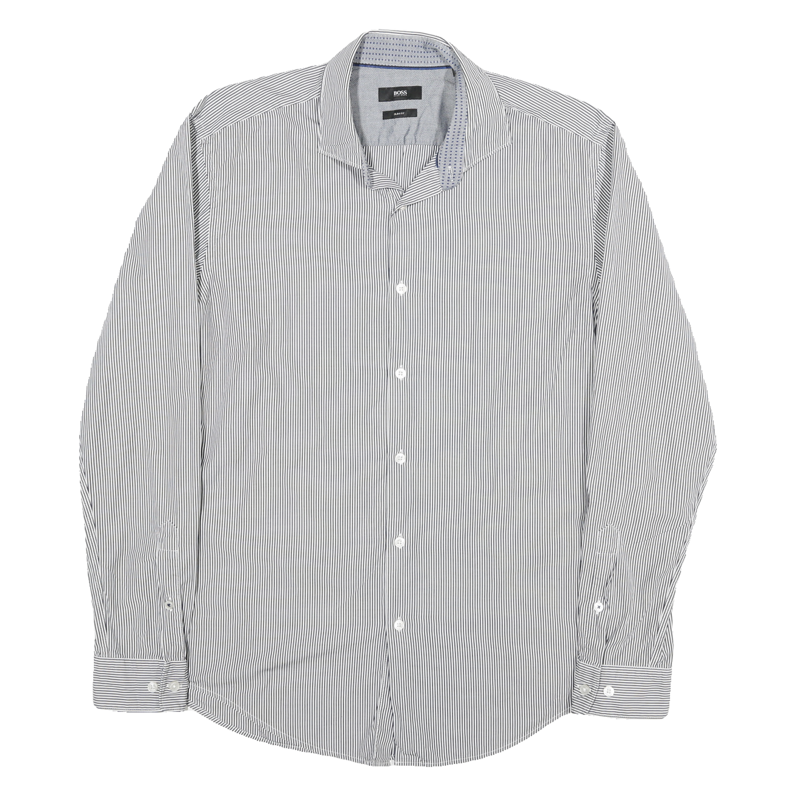 Buy BOSS Mens White & Black Striped Shirt L Formal Cotton Blend Long Sleeve Refurbished - $28.59 BOSS Mens White & Black Striped Shirt L Formal Cotton Blend Long Sleeve Refurbished - N/A refurbished available on Cerqular